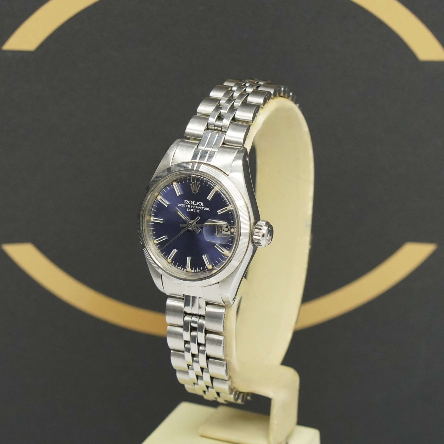 Rolex Oyster Perpetual Lady Date 6919 (1972) - Blue dial 26 mm Steel case (2/6)