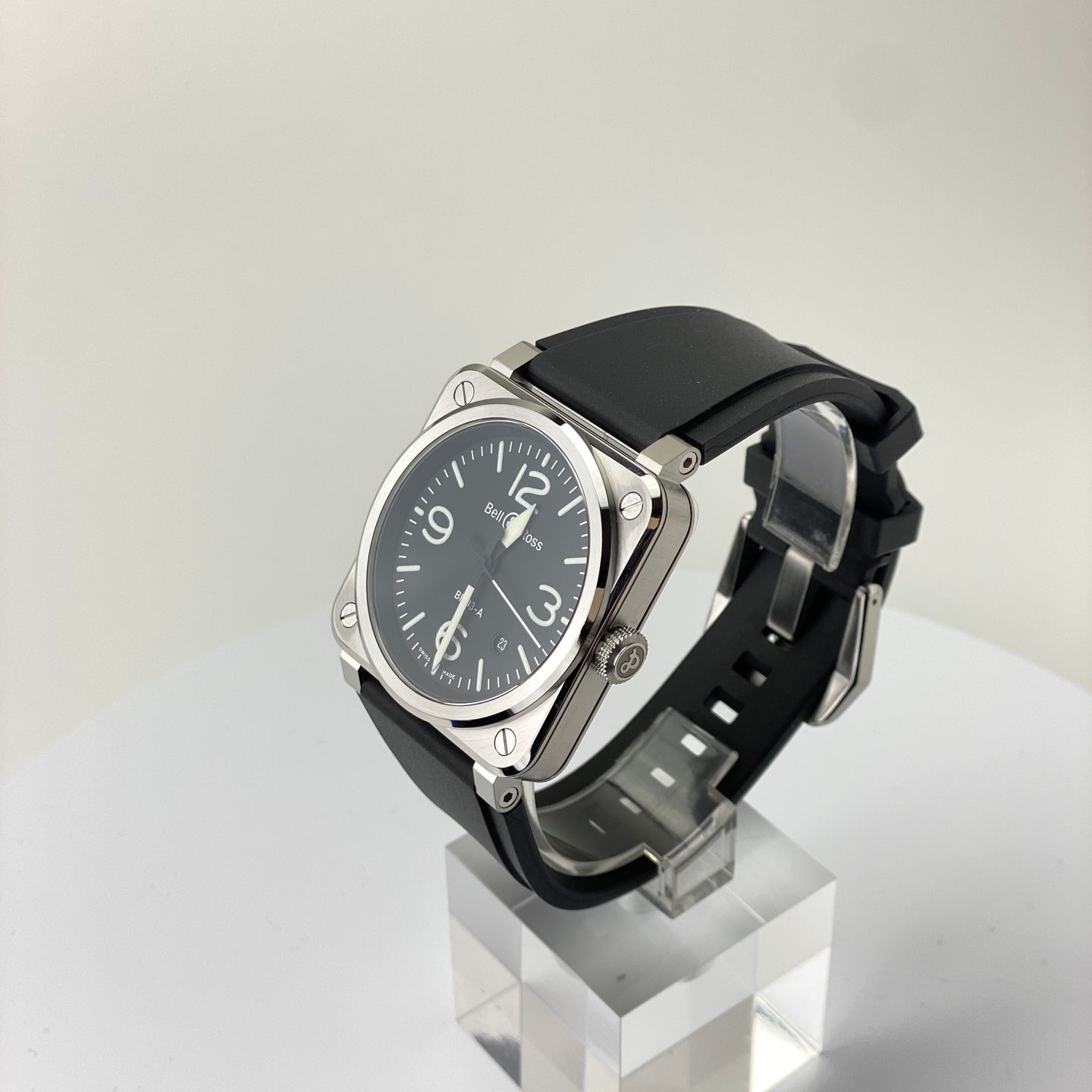 Bell & Ross BR 03 BR03A-BL-ST/SRB (2024) - Zwart wijzerplaat 42mm Staal (5/5)