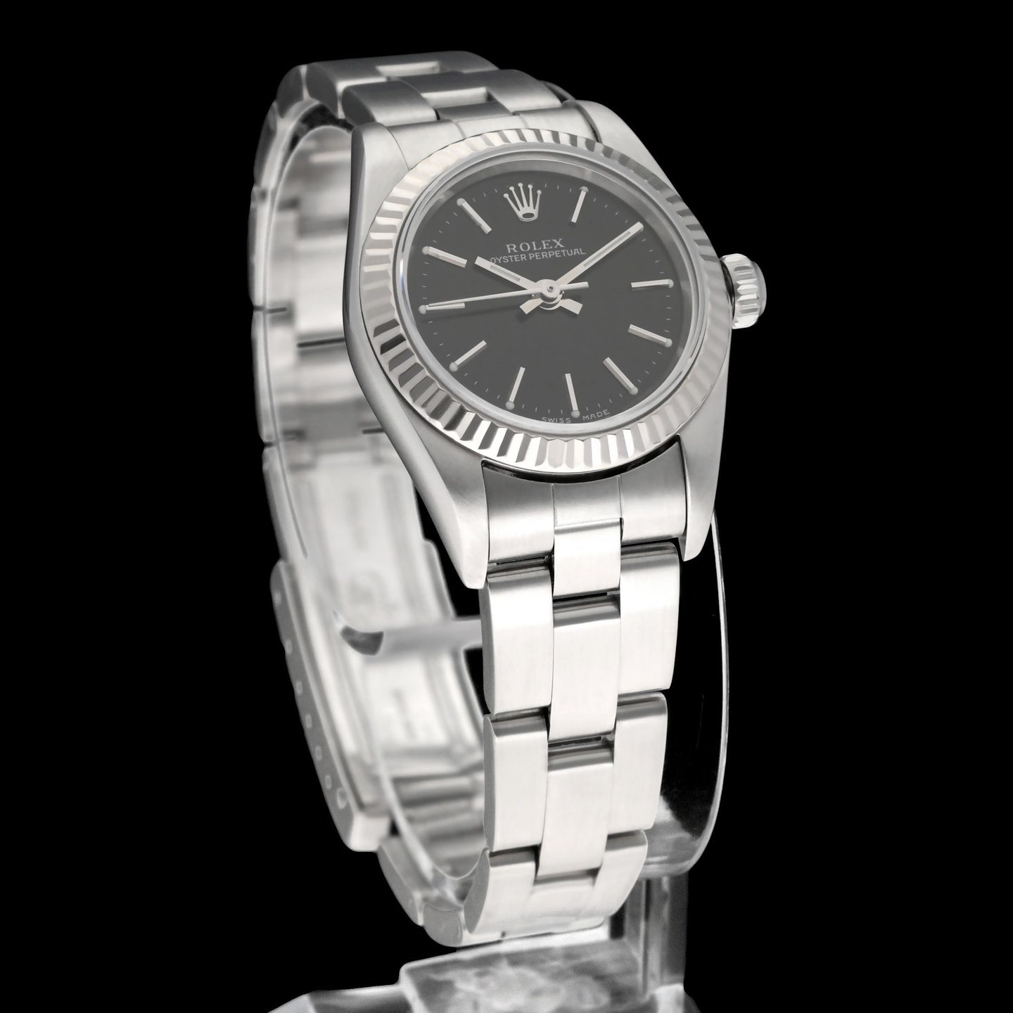 Rolex Oyster Perpetual 26 76094 (2005) - Black dial 26 mm Steel case (3/6)