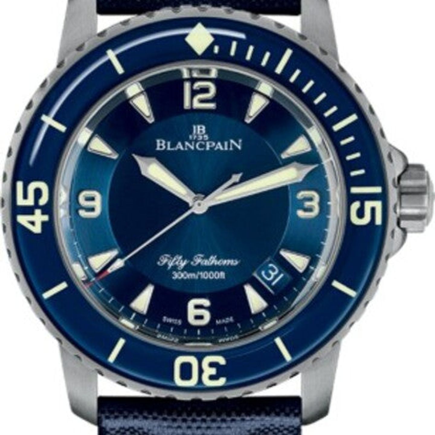 Blancpain Fifty Fathoms 5015-12B40-O52A (2026) - Blauw wijzerplaat 46mm Titanium (1/1)