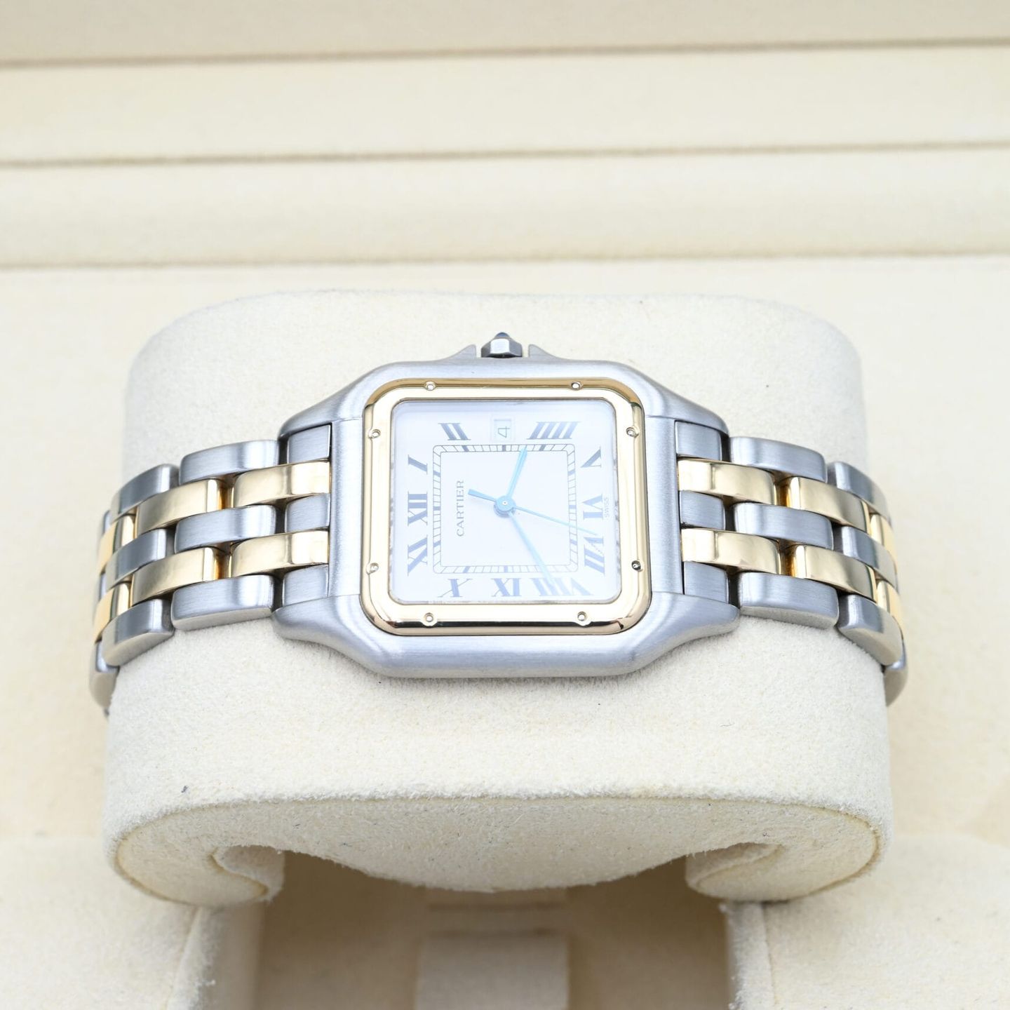 Cartier Panthère 187957 (Unknown (random serial)) - White dial 29 mm Gold/Steel case (3/8)
