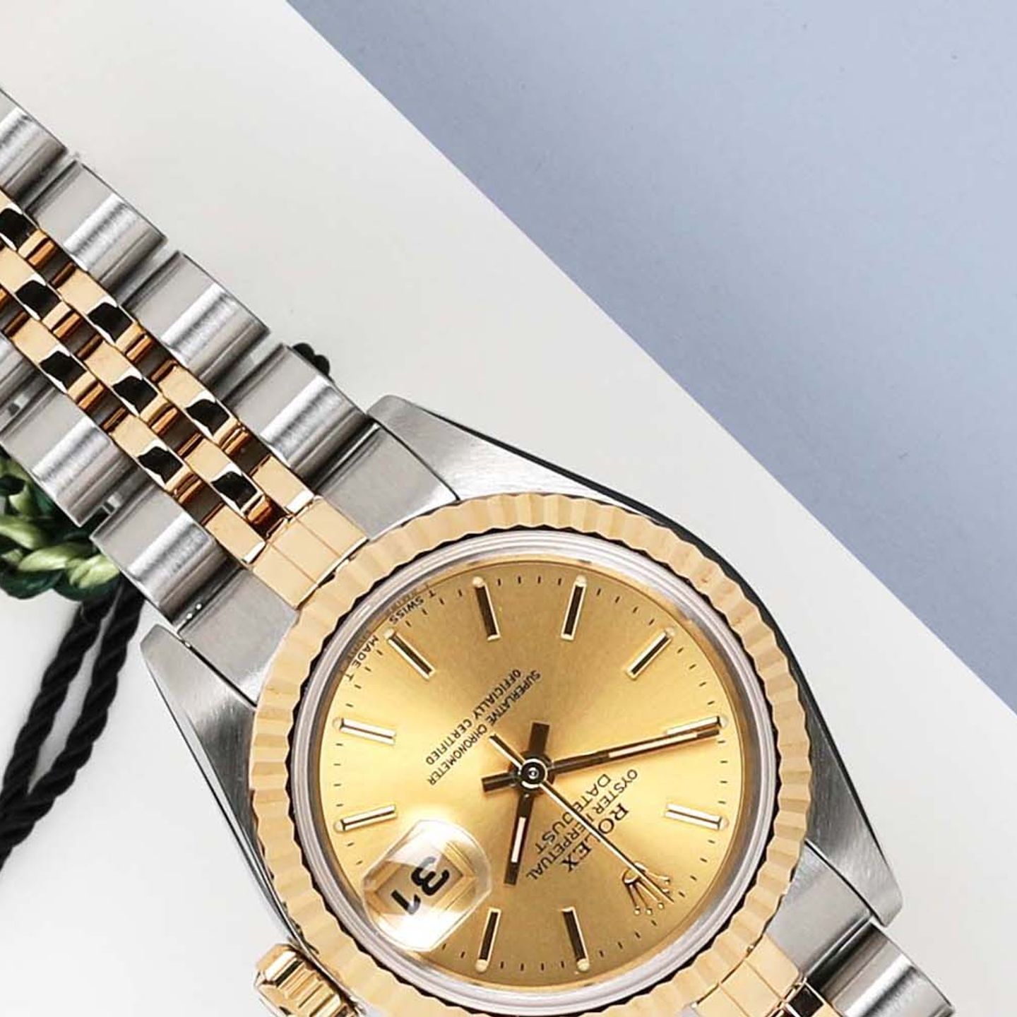 Rolex Lady-Datejust 69173 (1997) - Champagne wijzerplaat 26mm Goud/Staal (4/8)