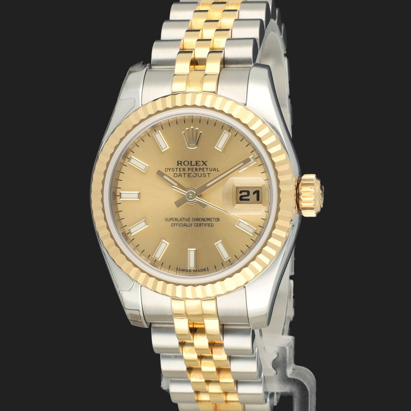 Rolex Lady-Datejust 179173 (2011) - Champagne dial 26 mm Gold/Steel case (1/8)