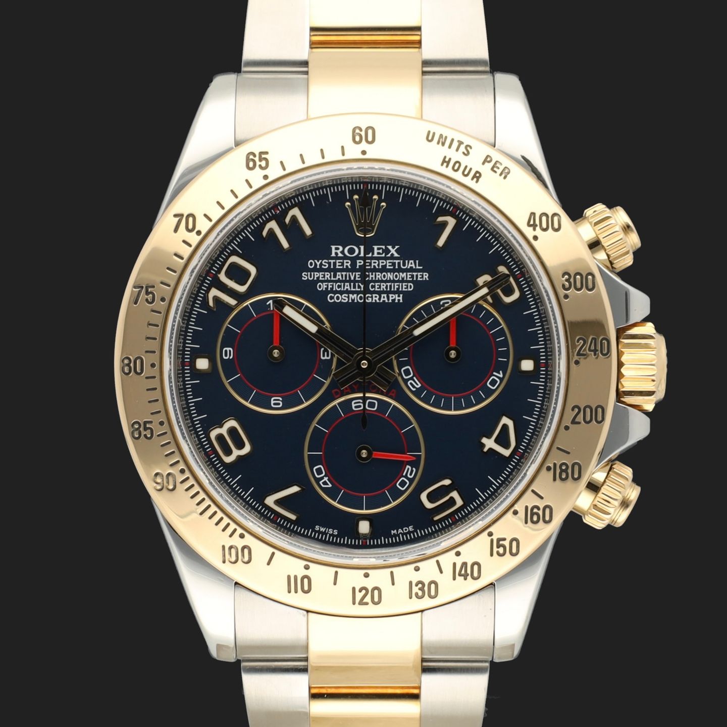 Rolex Daytona 116523 (2013) - Blauw wijzerplaat 40mm Goud/Staal (3/8)