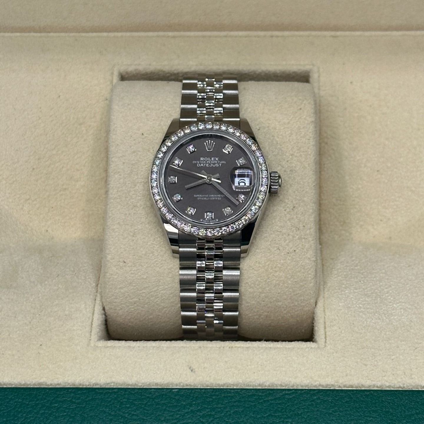 Rolex Lady-Datejust 279384RBR (2024) - Grey dial 28 mm Steel case (5/8)