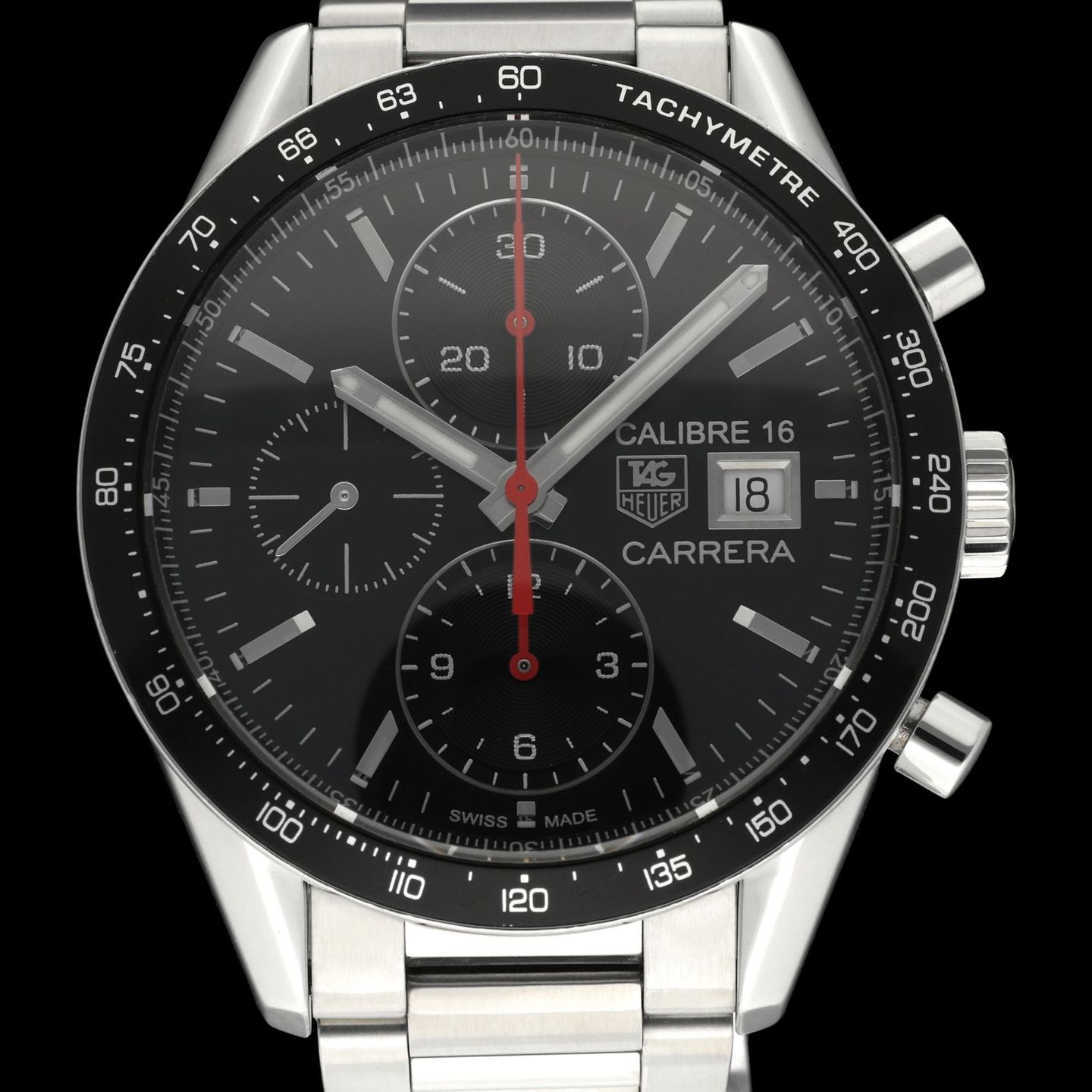 TAG Heuer Carrera Calibre 16 CV201AK (2016) - Black dial 41 mm Steel case (1/8)