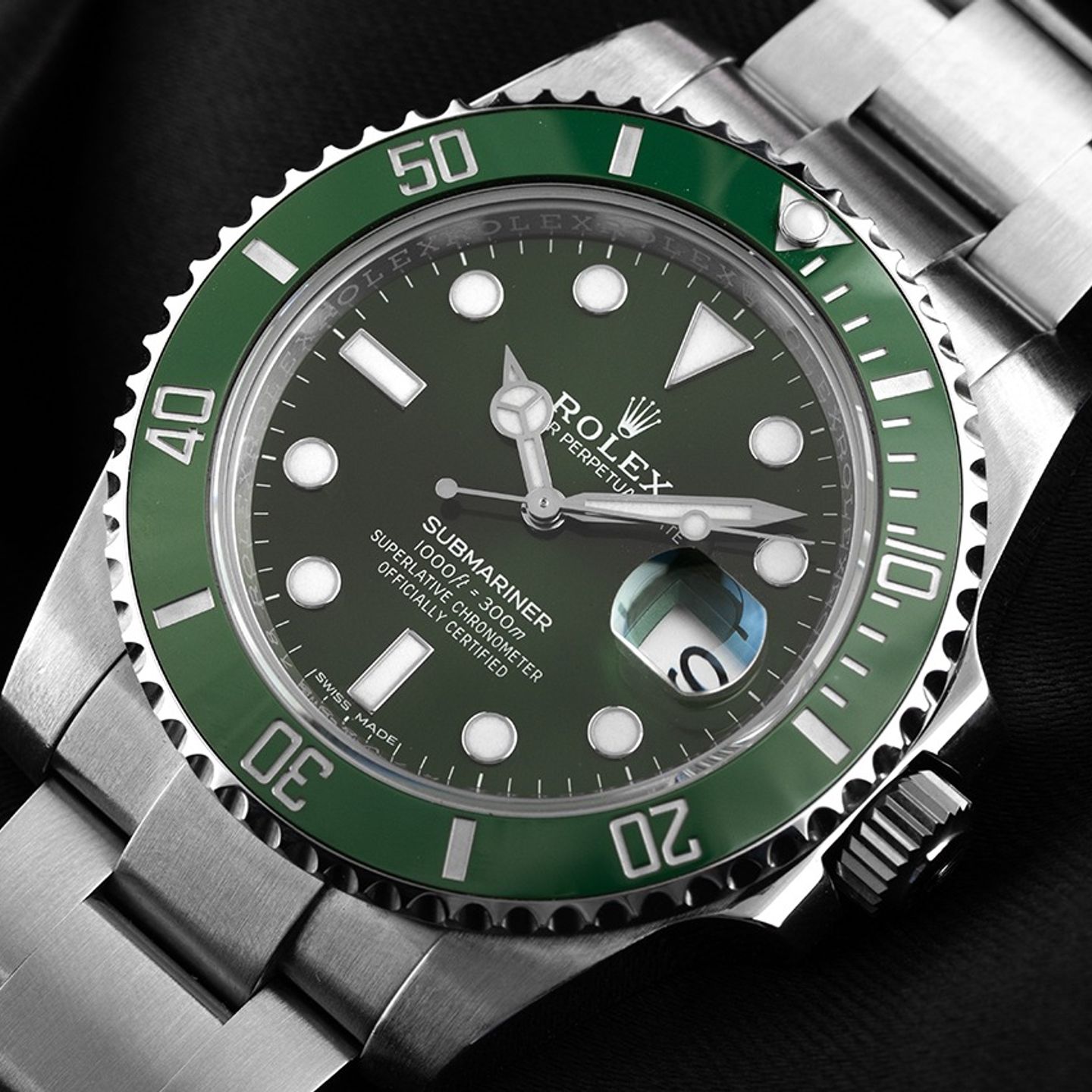 Rolex Submariner Date 116610LV (2013) - Groen wijzerplaat 40mm Staal (3/8)