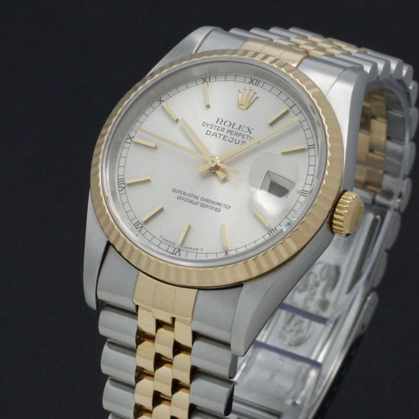 Rolex Datejust 36 16233 (1999) - Silver dial 36 mm Gold/Steel case (7/7)