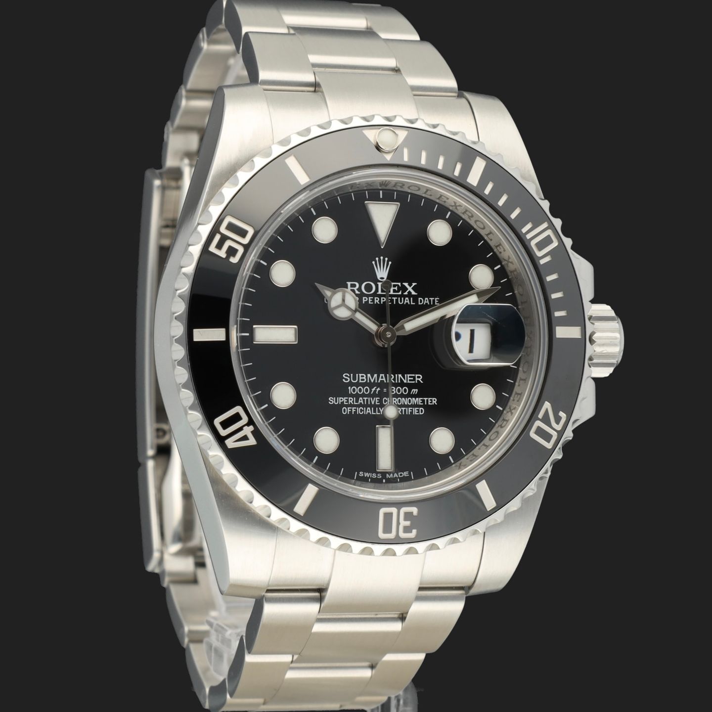 Rolex Submariner Date 116610LN (2013) - Zwart wijzerplaat 40mm Staal (3/7)