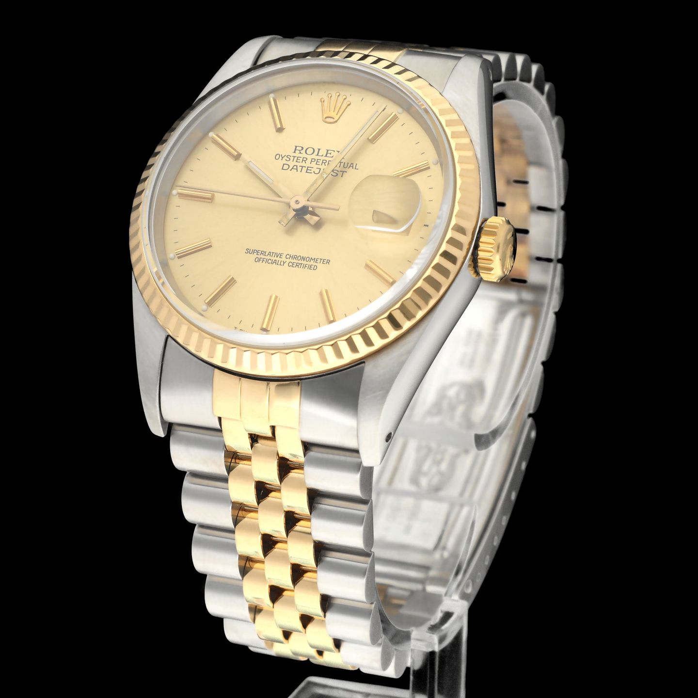 Rolex Datejust 36 16233 (1990) - Champagne dial 36 mm Gold/Steel case (2/8)