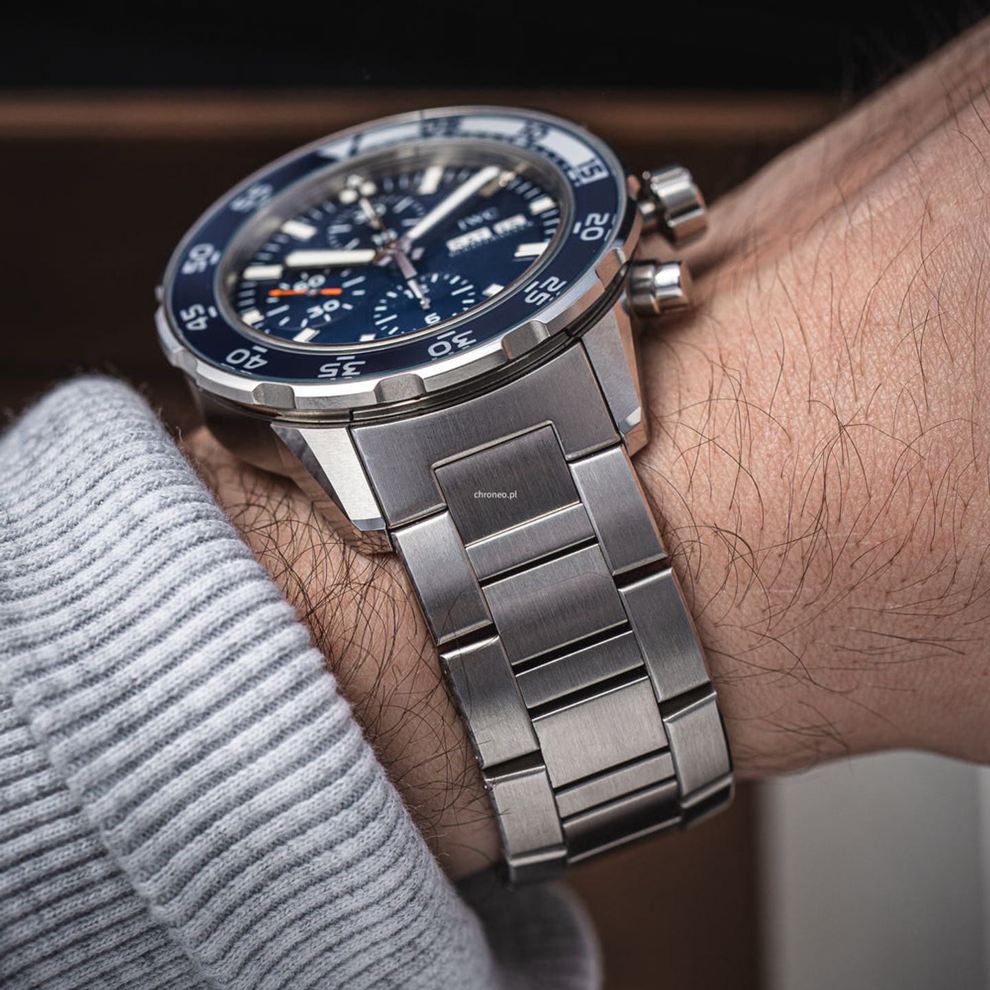 IWC Aquatimer Chronograph IW376710 (Unknown (random serial)) - Blue dial 44 mm Steel case (5/8)
