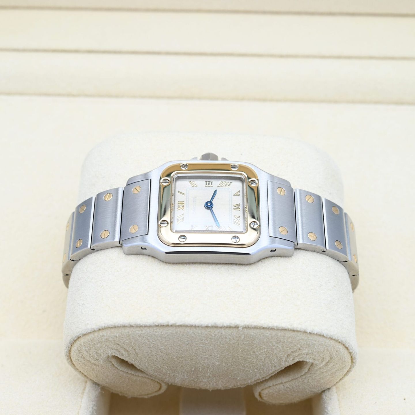 Cartier Santos Galbée 1567 (Unknown (random serial)) - White dial 24 mm Gold/Steel case (3/8)