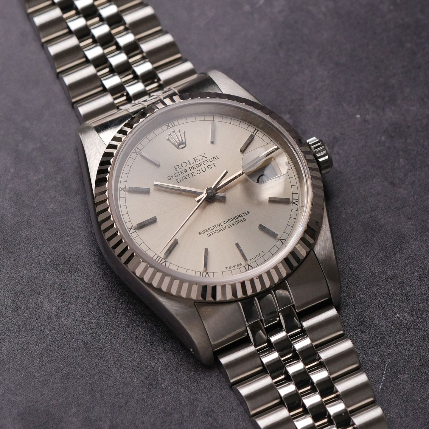 Rolex Datejust 36 16234 (1989) - Zilver wijzerplaat 36mm Staal (1/8)