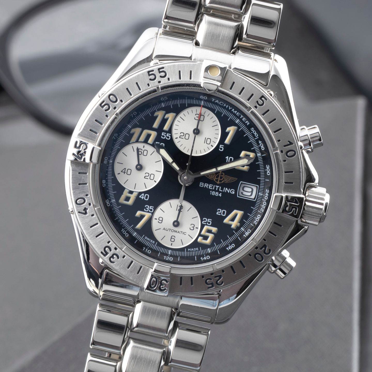 Breitling Colt Chronograph A1303511/B417 (Onbekend (willekeurig serienummer)) - Zwart wijzerplaat 38mm Staal (3/8)