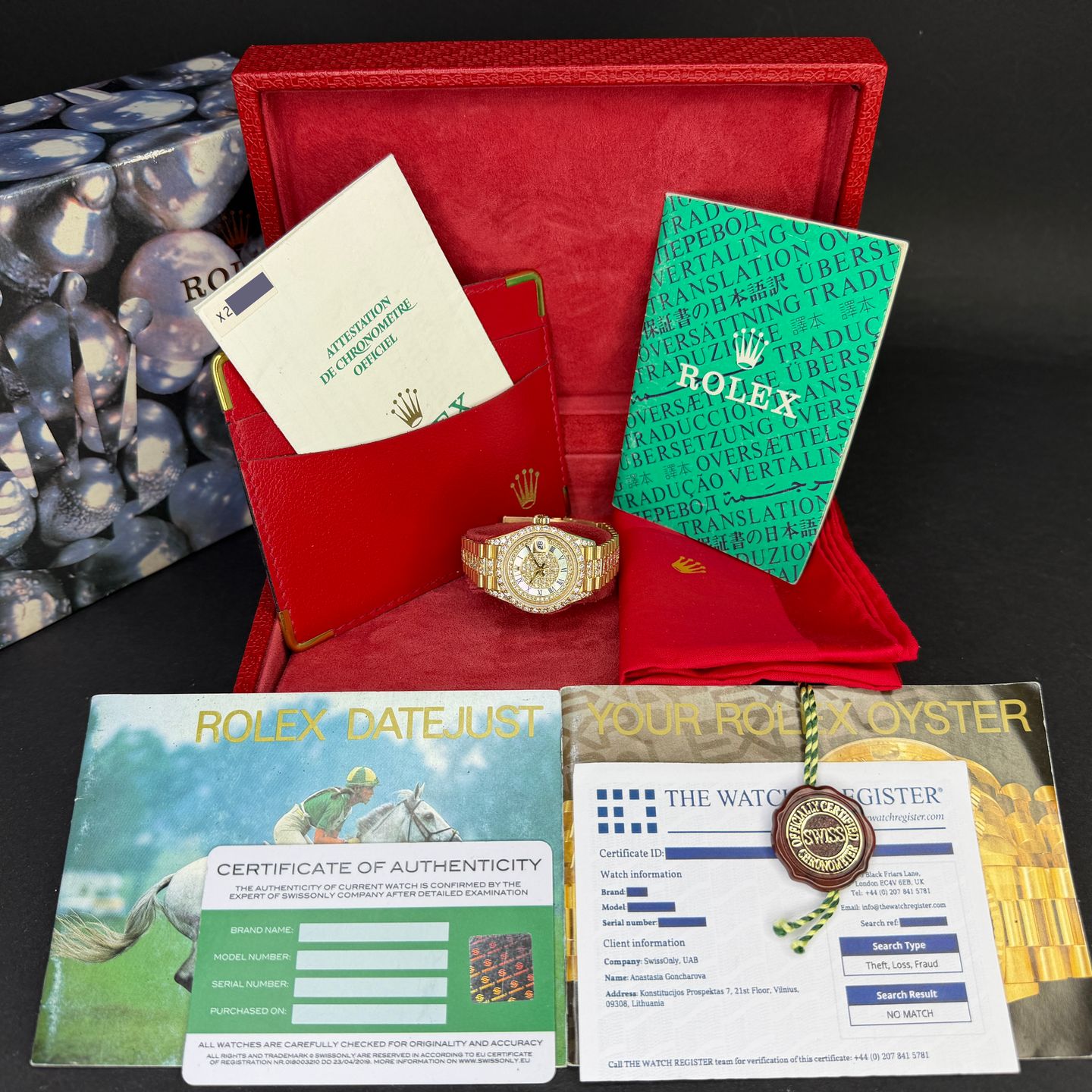 Rolex Lady-Datejust 69178 (1991) - Diamond dial 26 mm Yellow Gold case (3/8)