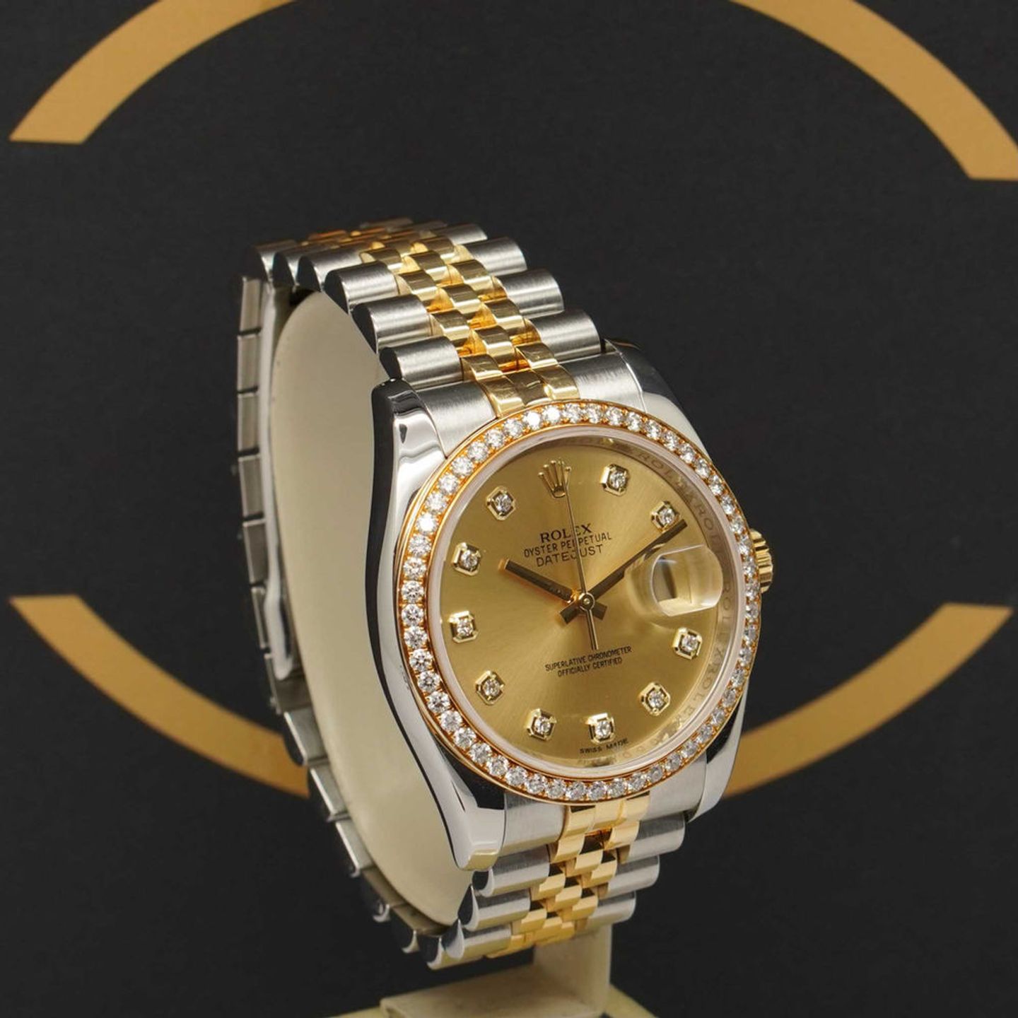 Rolex Datejust 36 116243 (2018) - Gold dial 36 mm Gold/Steel case (3/7)