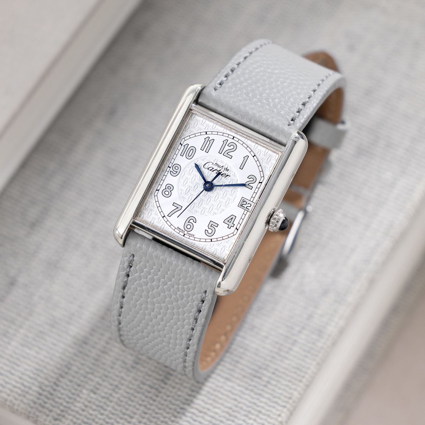 Cartier Tank 2414 (Onbekend (willekeurig serienummer)) - Wit wijzerplaat 26mm Zilver (1/8)