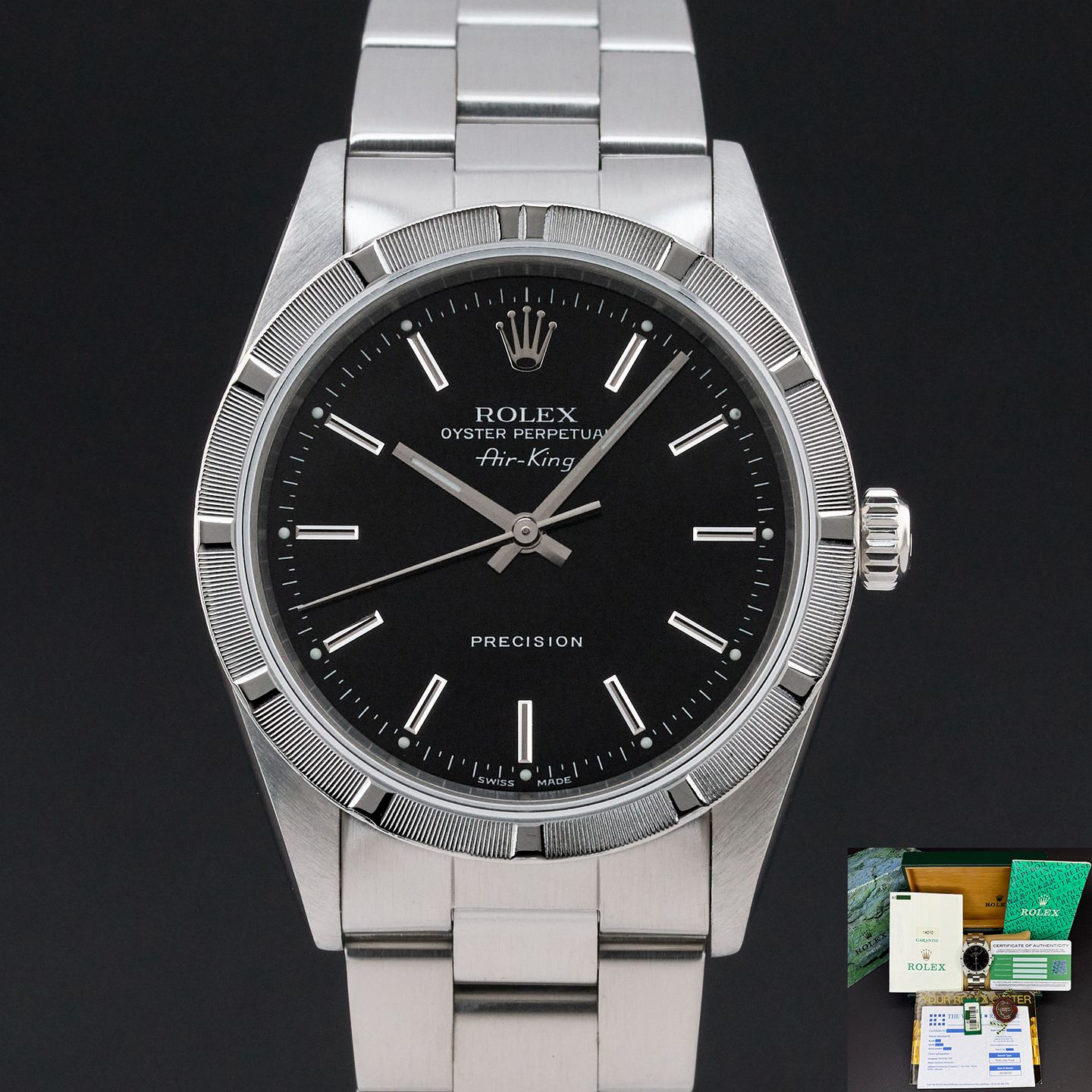 Rolex Air-King 14010 (1999) - 34mm Staal (1/8)