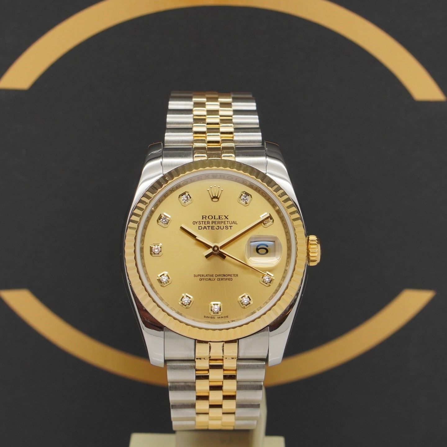 Rolex Datejust 36 116233 (2006) - Gold dial 36 mm Gold/Steel case (1/7)