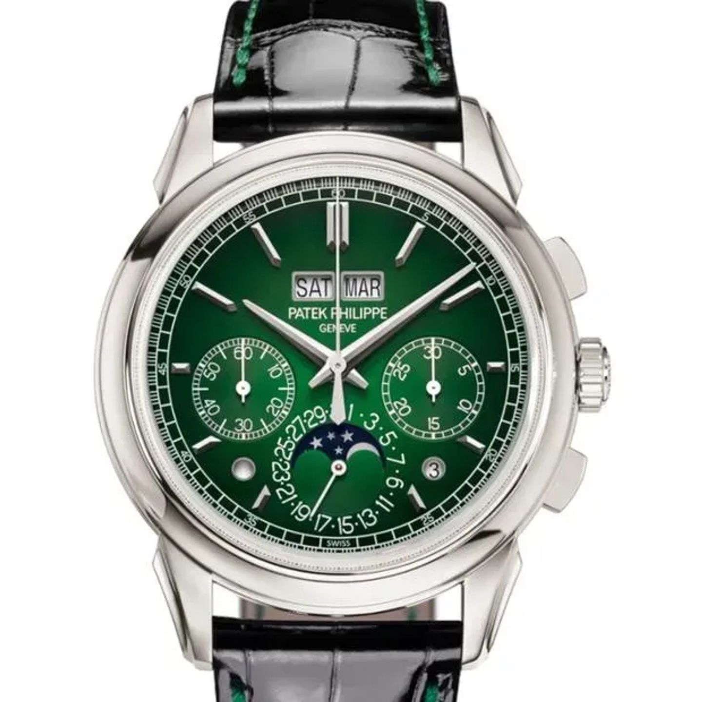 Patek Philippe Perpetual Calendar Chronograph 5270P-014 (2024) - Green dial 41 mm Platinum case (2/6)