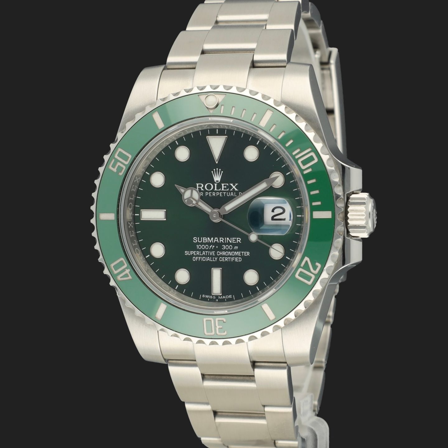 Rolex Submariner Date 116610LV (2016) - Green dial 40 mm Steel case (1/8)