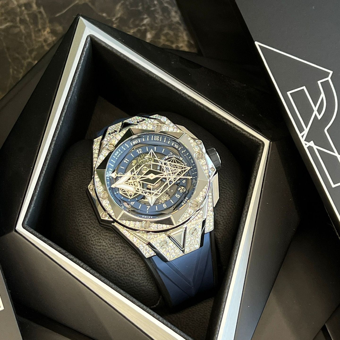 Hublot Big Bang Sang Bleu 418.NX.5107.RX.1604.MXM20 (2023) - Blauw wijzerplaat 45mm Titanium (7/8)