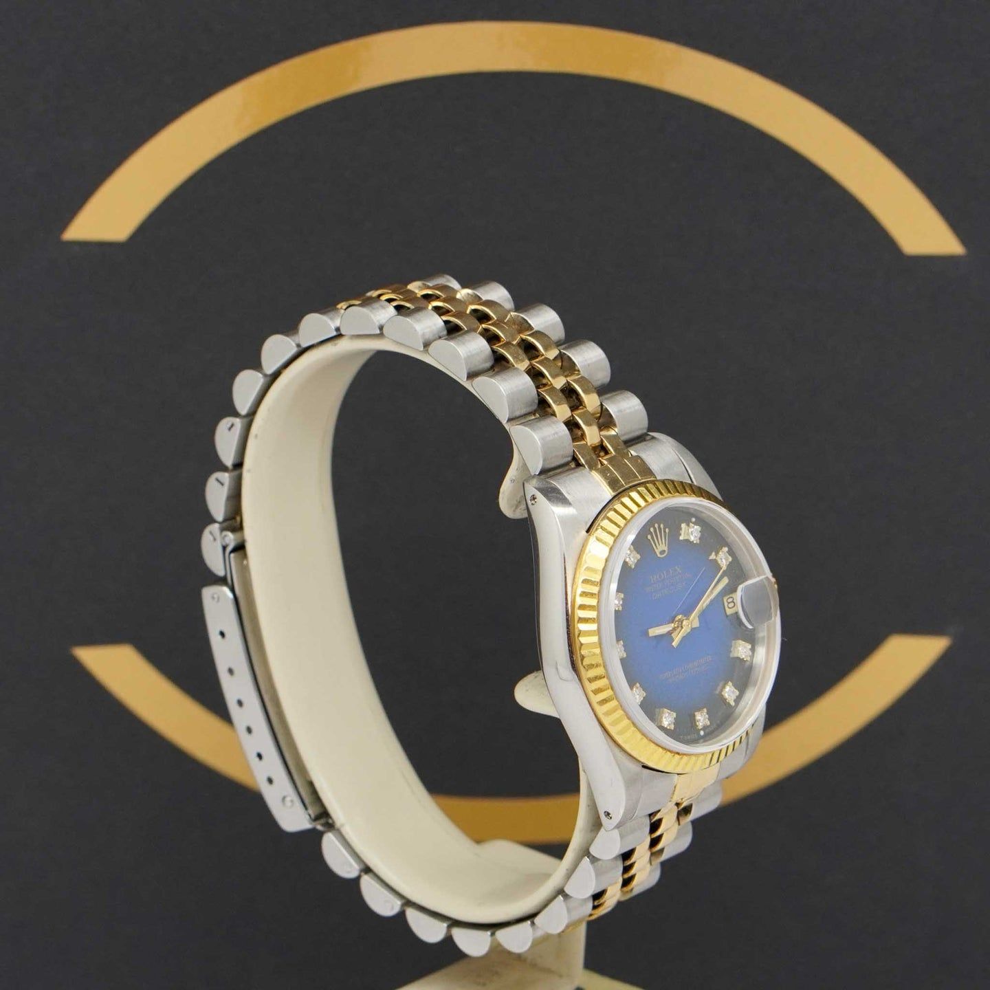 Rolex Datejust 31 68273 (1991) - Blue dial 31 mm Gold/Steel case (3/7)