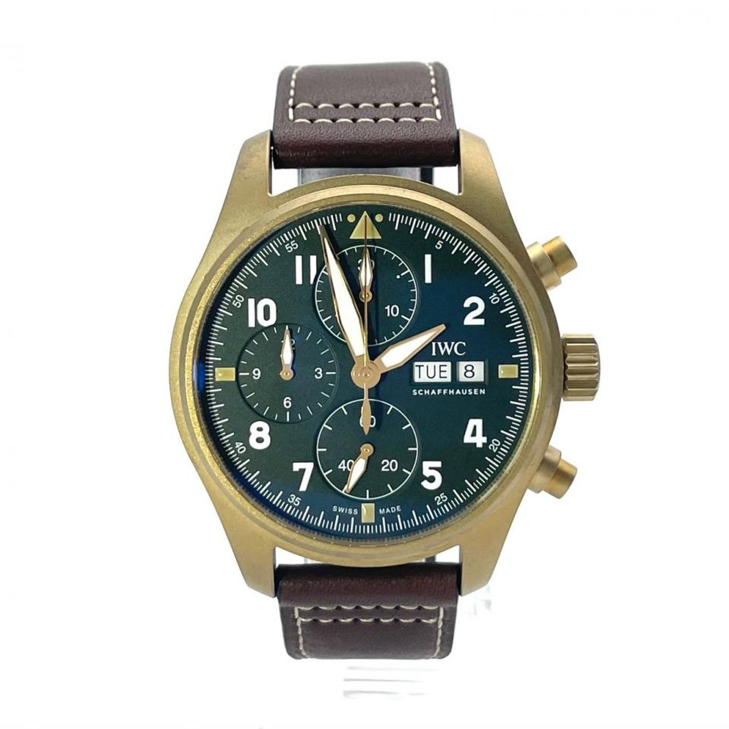 IWC Pilot Spitfire Chronograph IW387902 (2024) - Green dial 41 mm Bronze case (2/8)