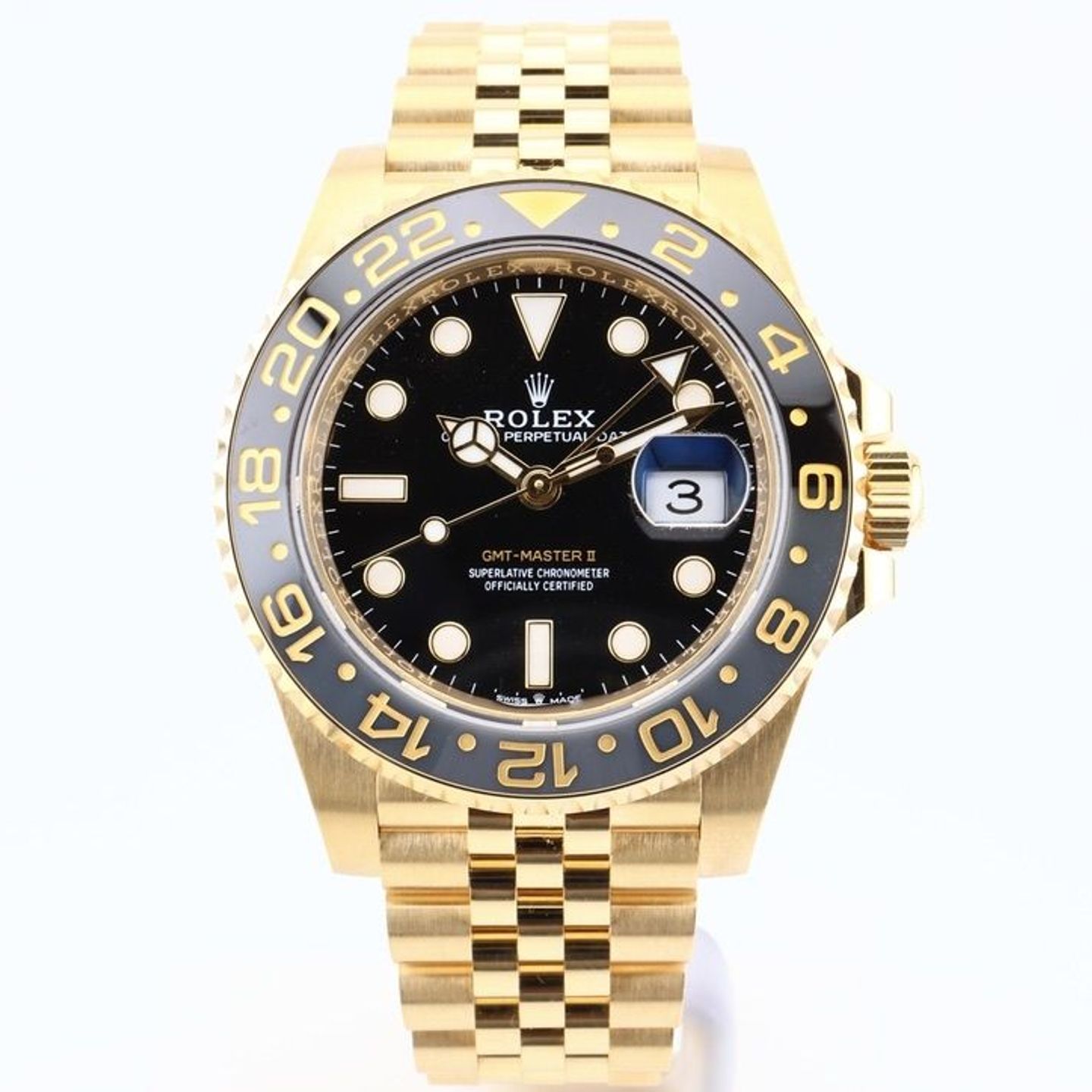 Rolex GMT-Master II 126718GRNR (2023) - Zwart wijzerplaat 40mm Geelgoud (1/2)