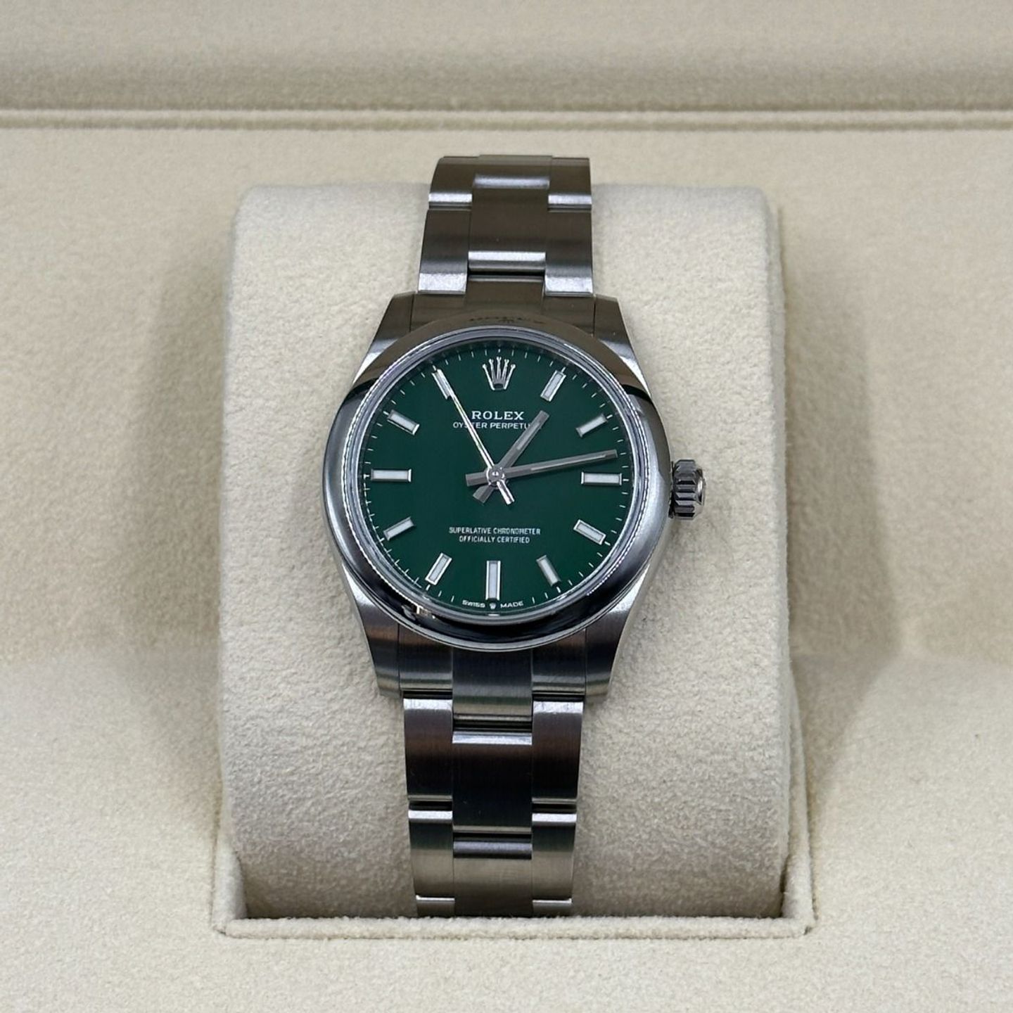 Rolex Oyster Perpetual 31 277200 (2022) - Green dial 31 mm Steel case (4/8)