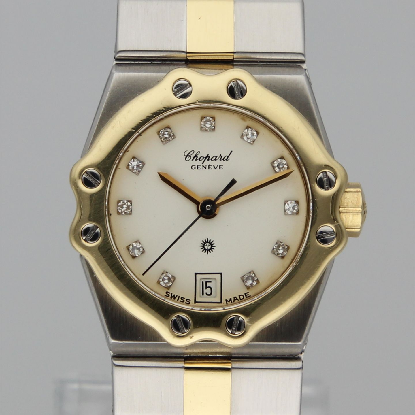 Chopard St. Moritz 8024 (Unknown (random serial)) - Pearl dial 24 mm Gold/Steel case (1/8)
