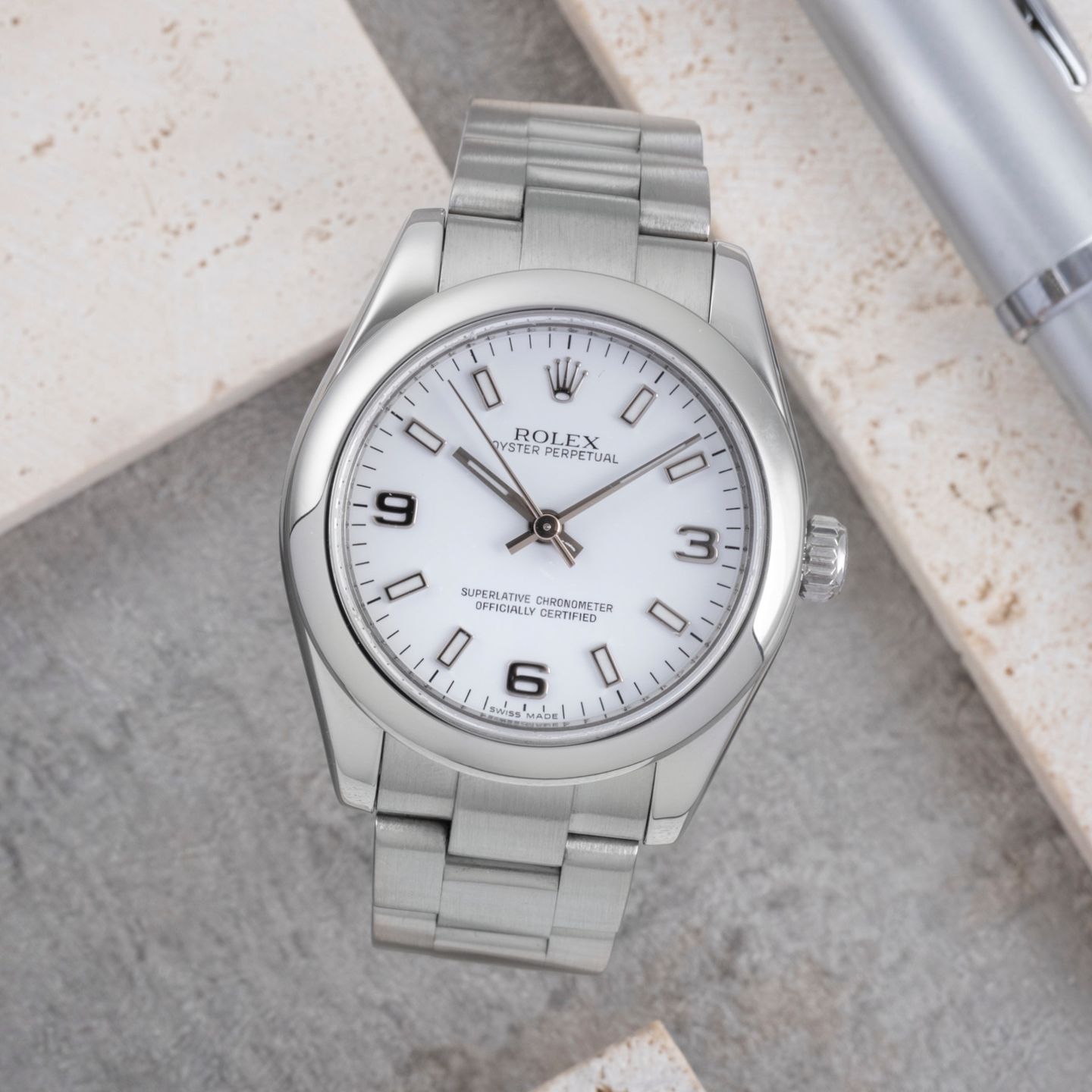 Rolex Oyster Perpetual 31 177200 (2007) - White dial 31 mm Steel case (1/8)