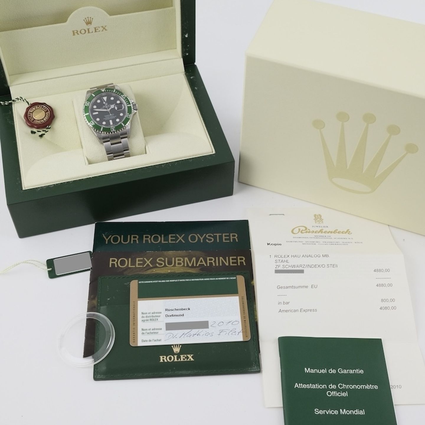 Rolex Submariner Date 16610LV (2010) - Black dial 40 mm Steel case (8/8)