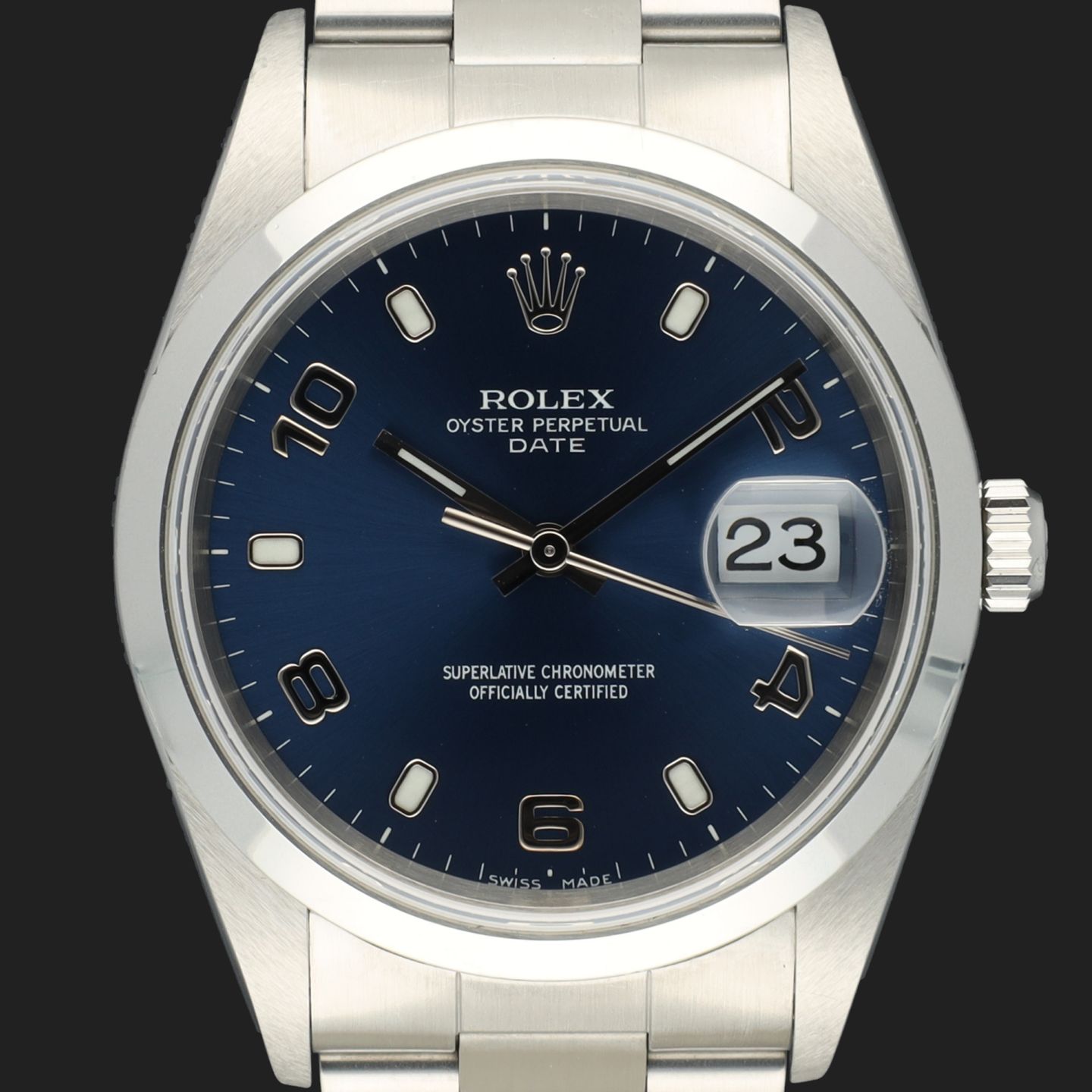 Rolex Oyster Perpetual Date 115200 (2000) - 34mm Staal (2/8)