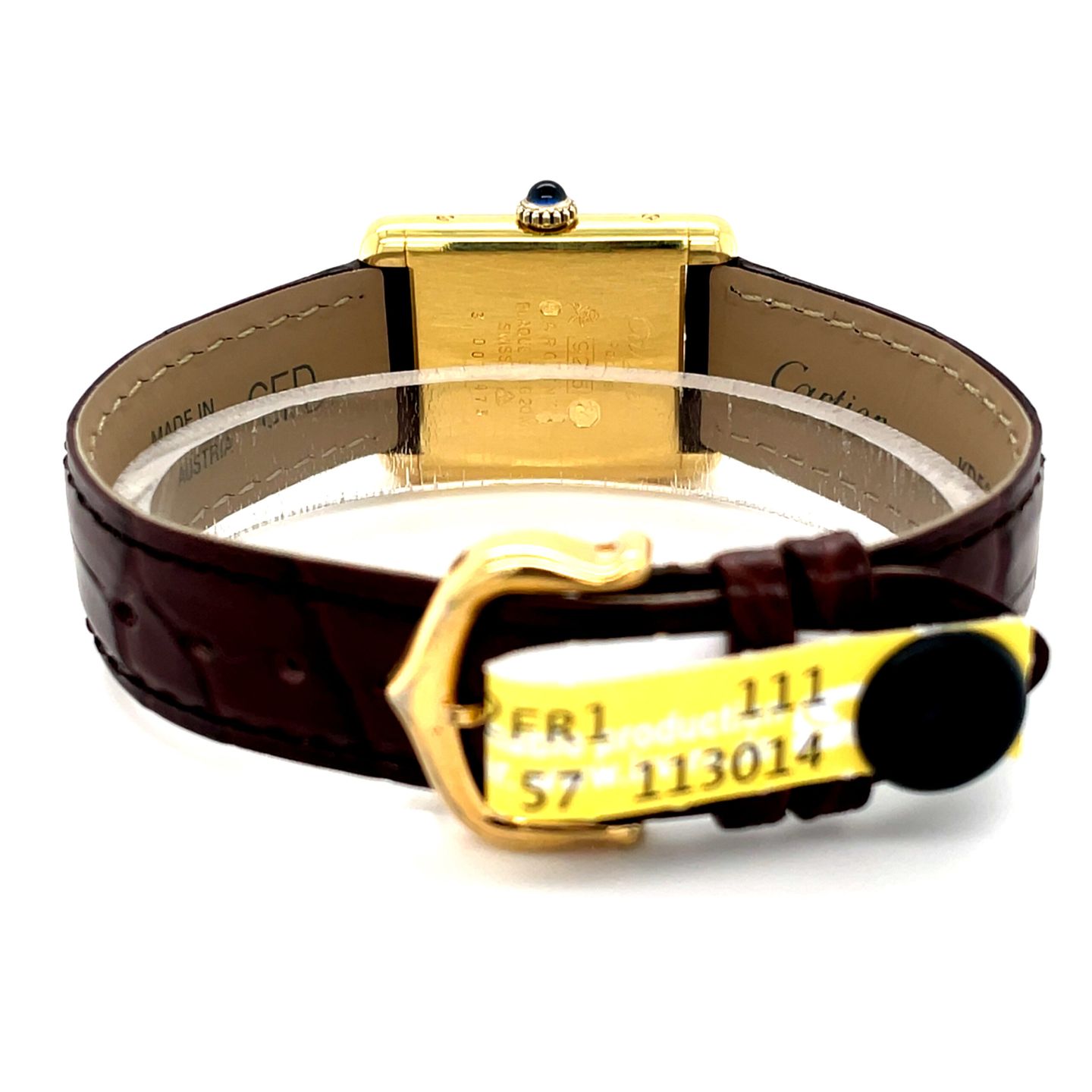 Cartier Tank Vermeil Cartier Tank Vermeil SM (Unknown (random serial)) - Yellow dial 28 mm Silver case (6/8)