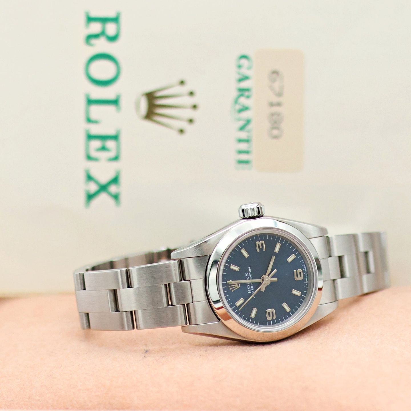 Rolex Oyster Perpetual 67180 (Unknown (random serial)) - Blue dial 26 mm Steel case (5/8)