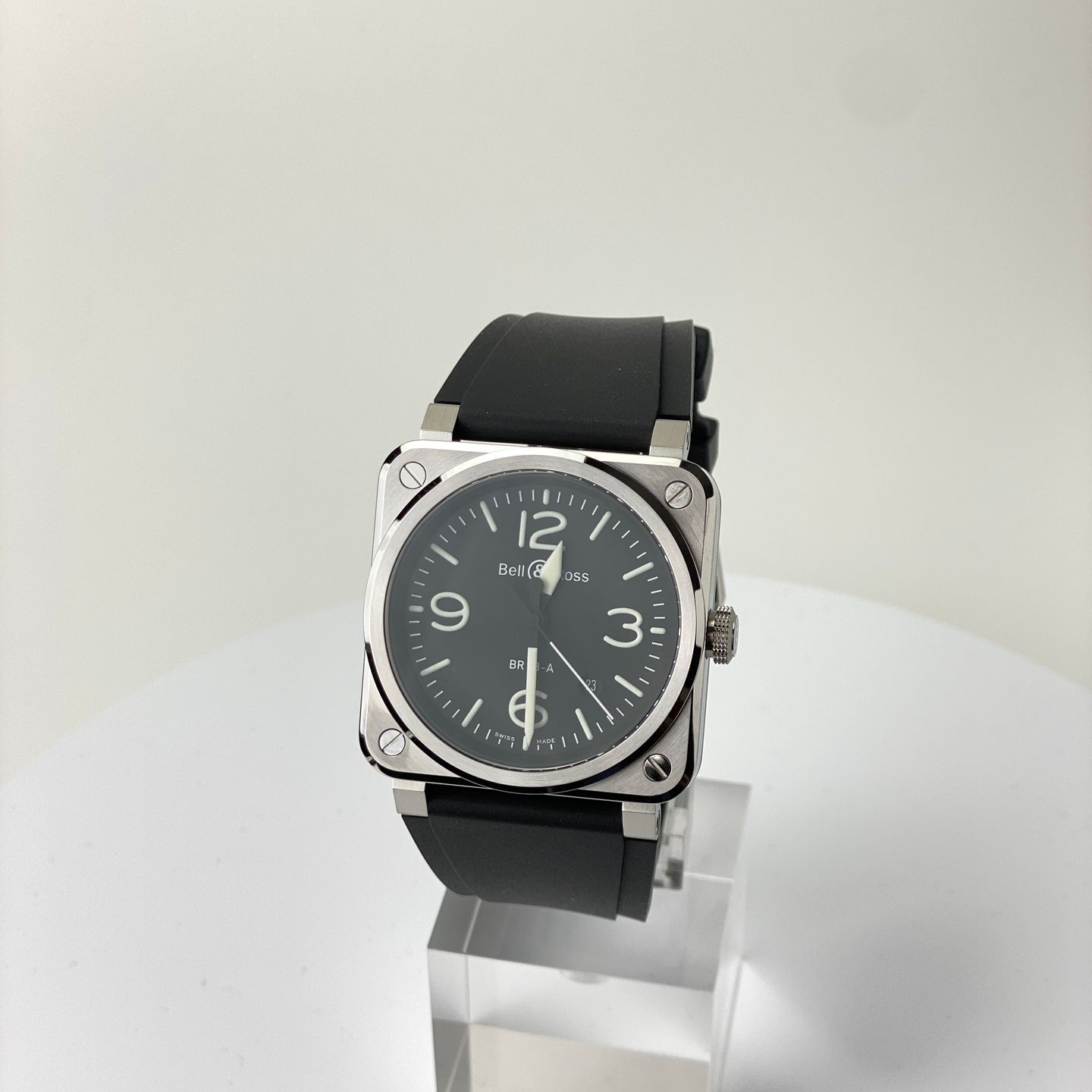 Bell & Ross BR 03 BR03A-BL-ST/SRB (2024) - Zwart wijzerplaat 42mm Staal (1/5)