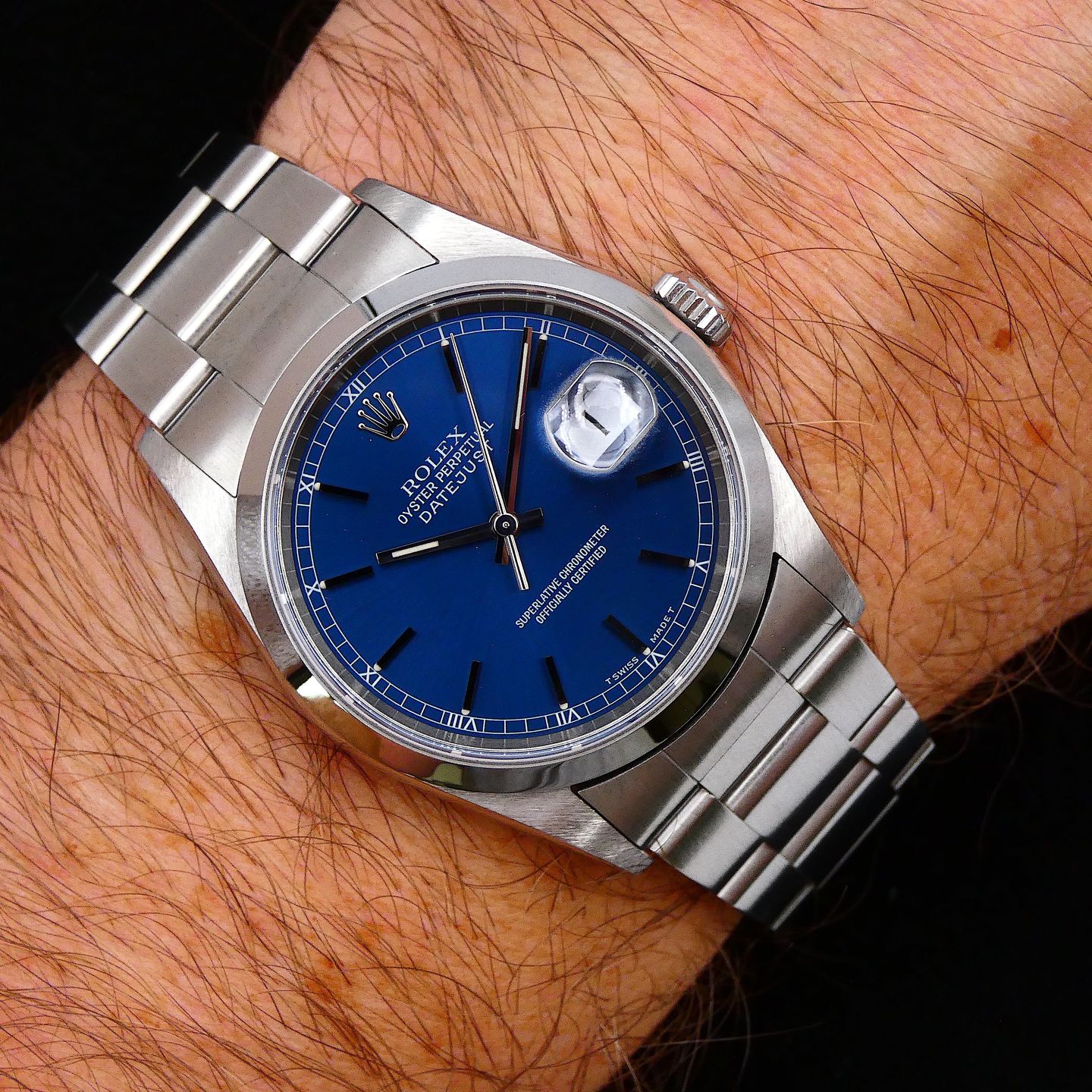 Rolex Datejust 36 16200 (1999) - Blue dial 36 mm Steel case (1/3)