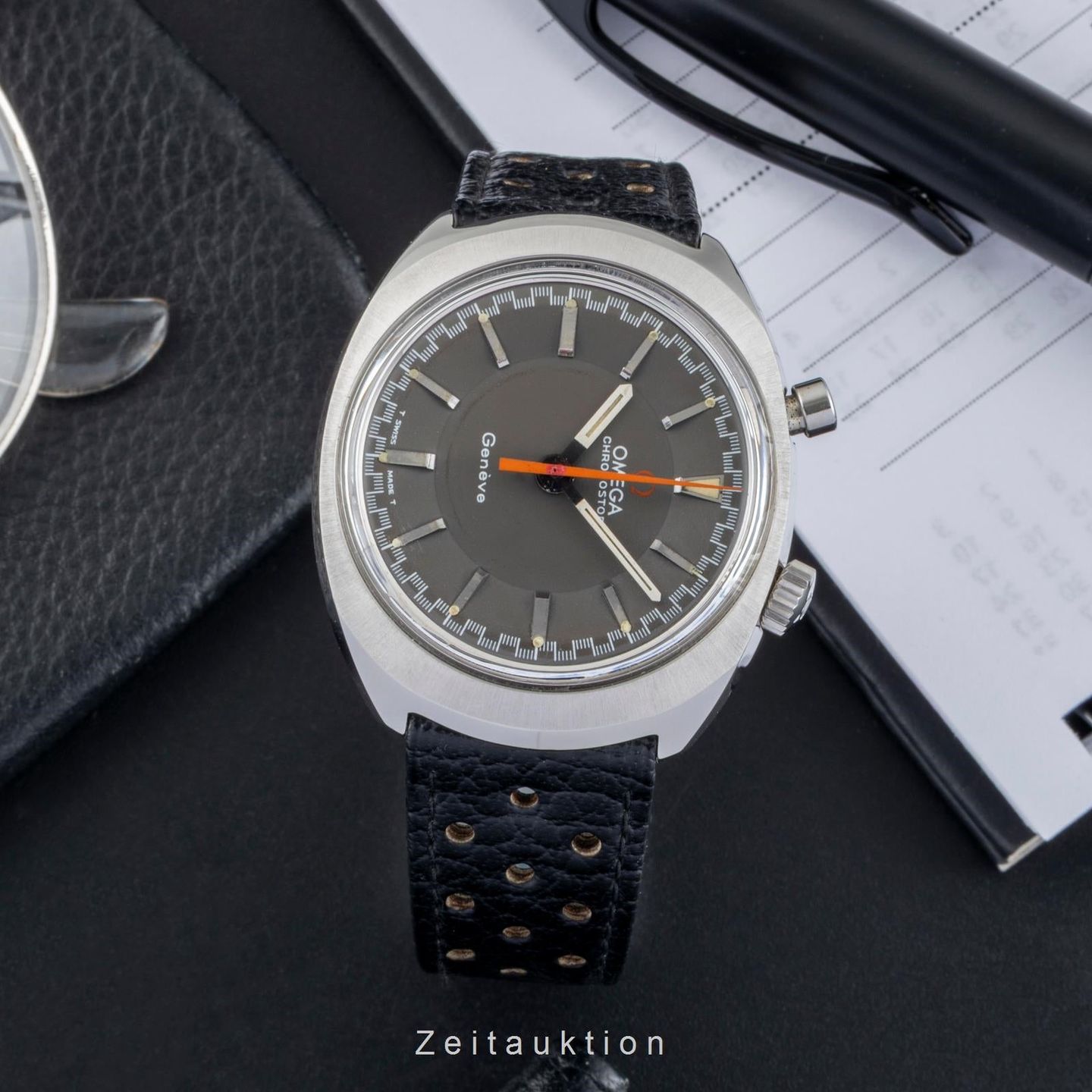 Omega Genève 145.01 (1968) - Grijs wijzerplaat 35mm Staal (3/8)