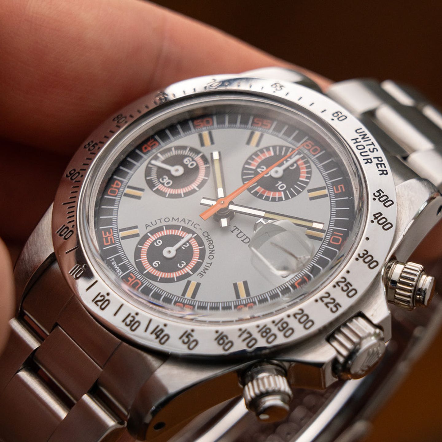 Tudor Oysterdate Big Block 94300 (Unknown (random serial)) - Grey dial 40 mm Steel case (4/8)