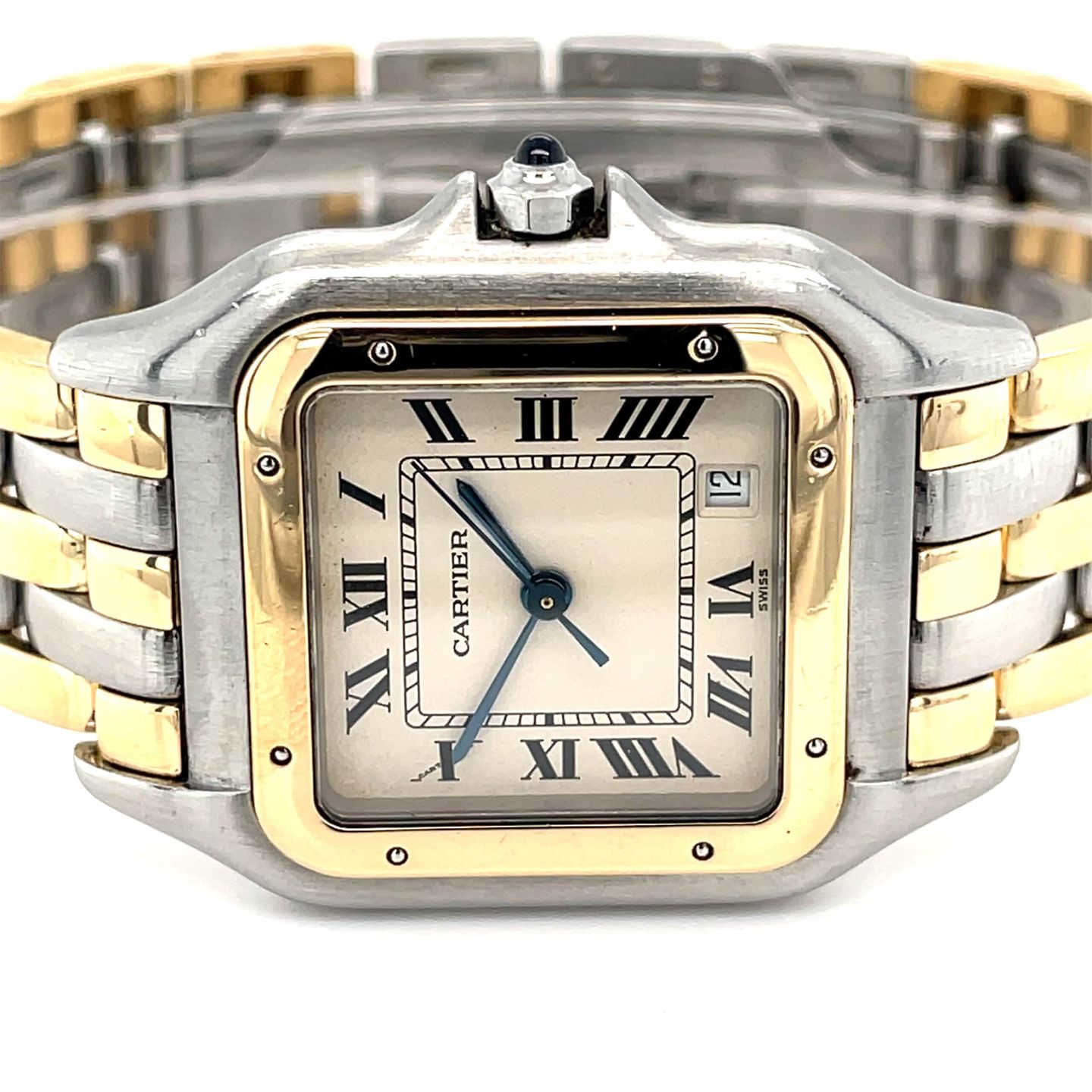 Cartier Panthère 183949 (1990) - White dial 27 mm Gold/Steel case (2/8)