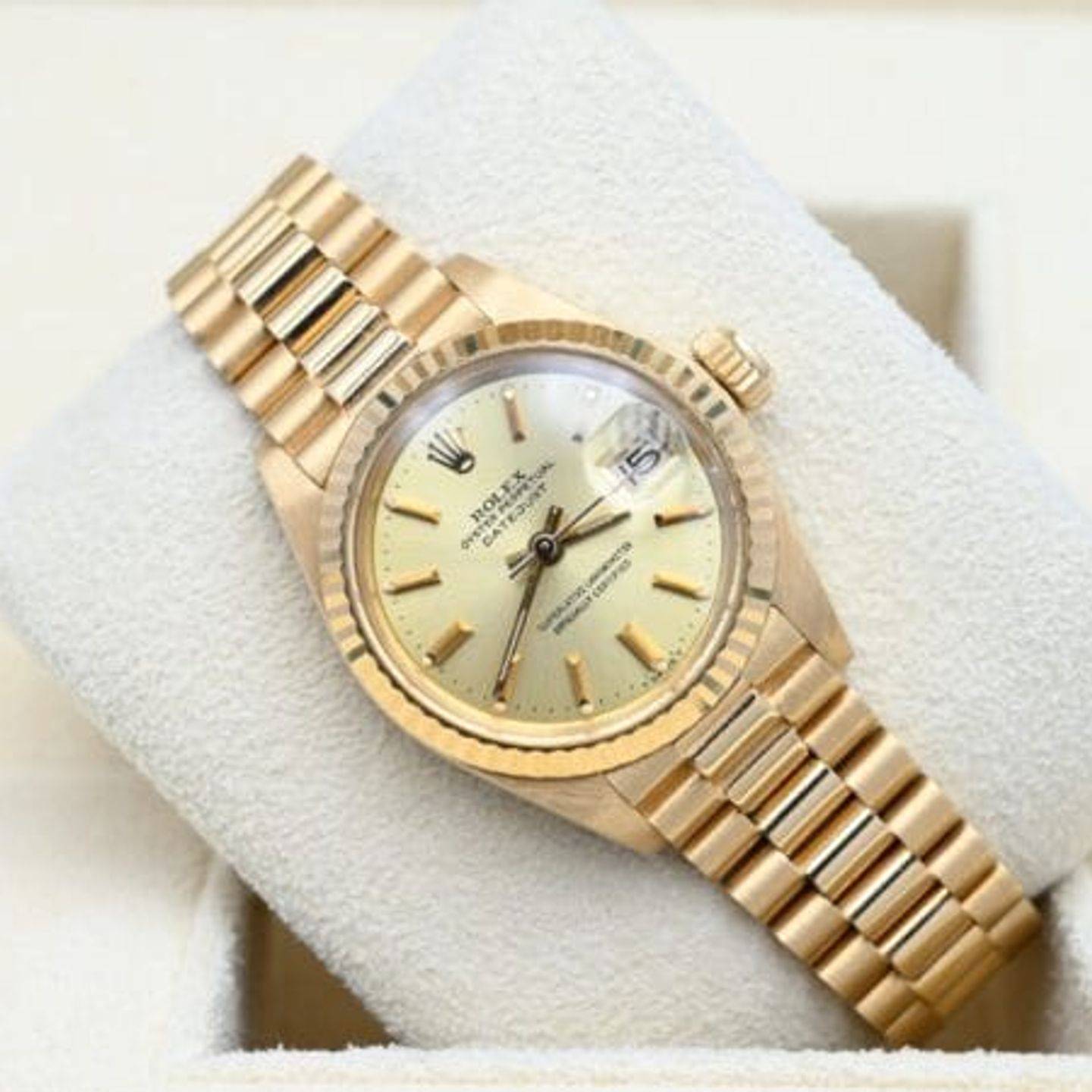 Rolex Lady-Datejust 6917 (1981) - Champagne dial 26 mm Yellow Gold case (1/7)