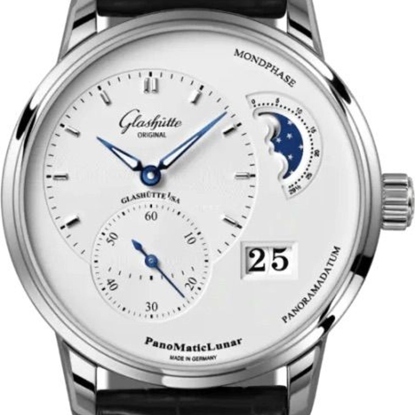 Glashütte Original PanoMaticLunar 1-90-02-42-32-61 (2024) - Zilver wijzerplaat 40mm Staal (1/8)