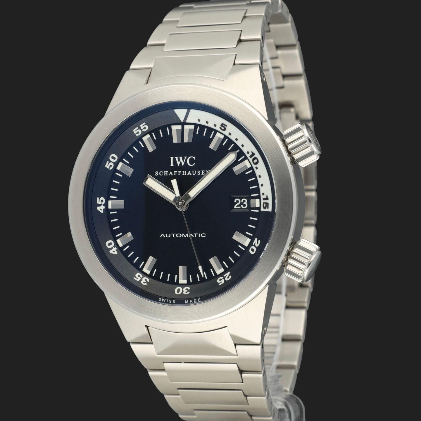 IWC Aquatimer Automatic IW354805 (2010) - Zwart wijzerplaat 42mm Staal (1/8)
