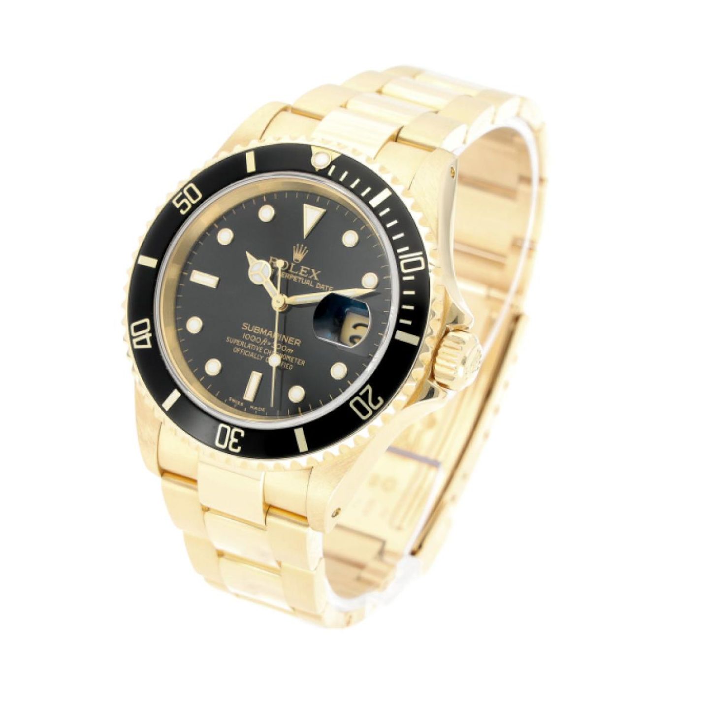 Rolex Submariner Date 16618 (2001) - Black dial 40 mm Yellow Gold case (2/5)