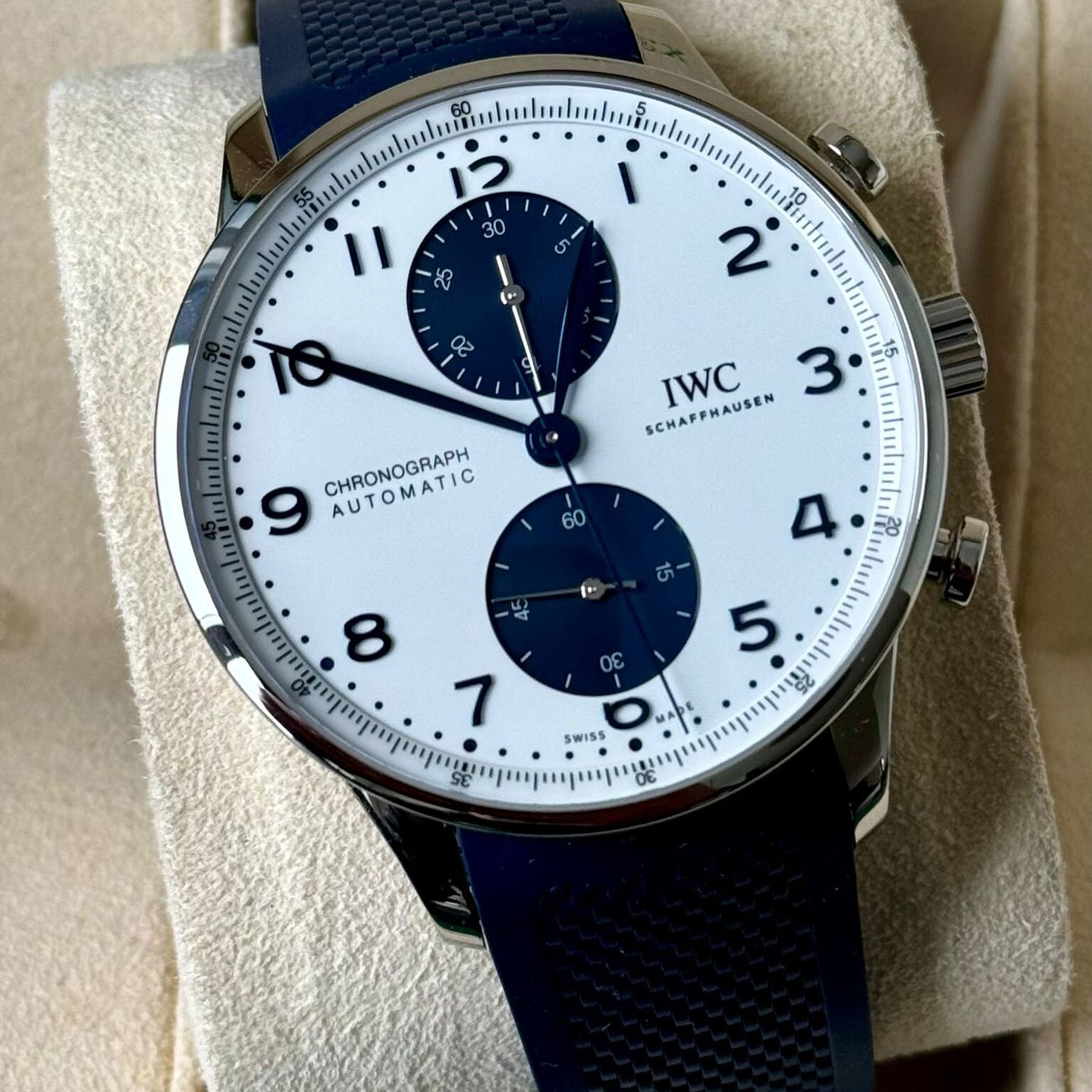 IWC Portuguese Chronograph IW371620 (2024) - Wit wijzerplaat 41mm Staal (1/7)