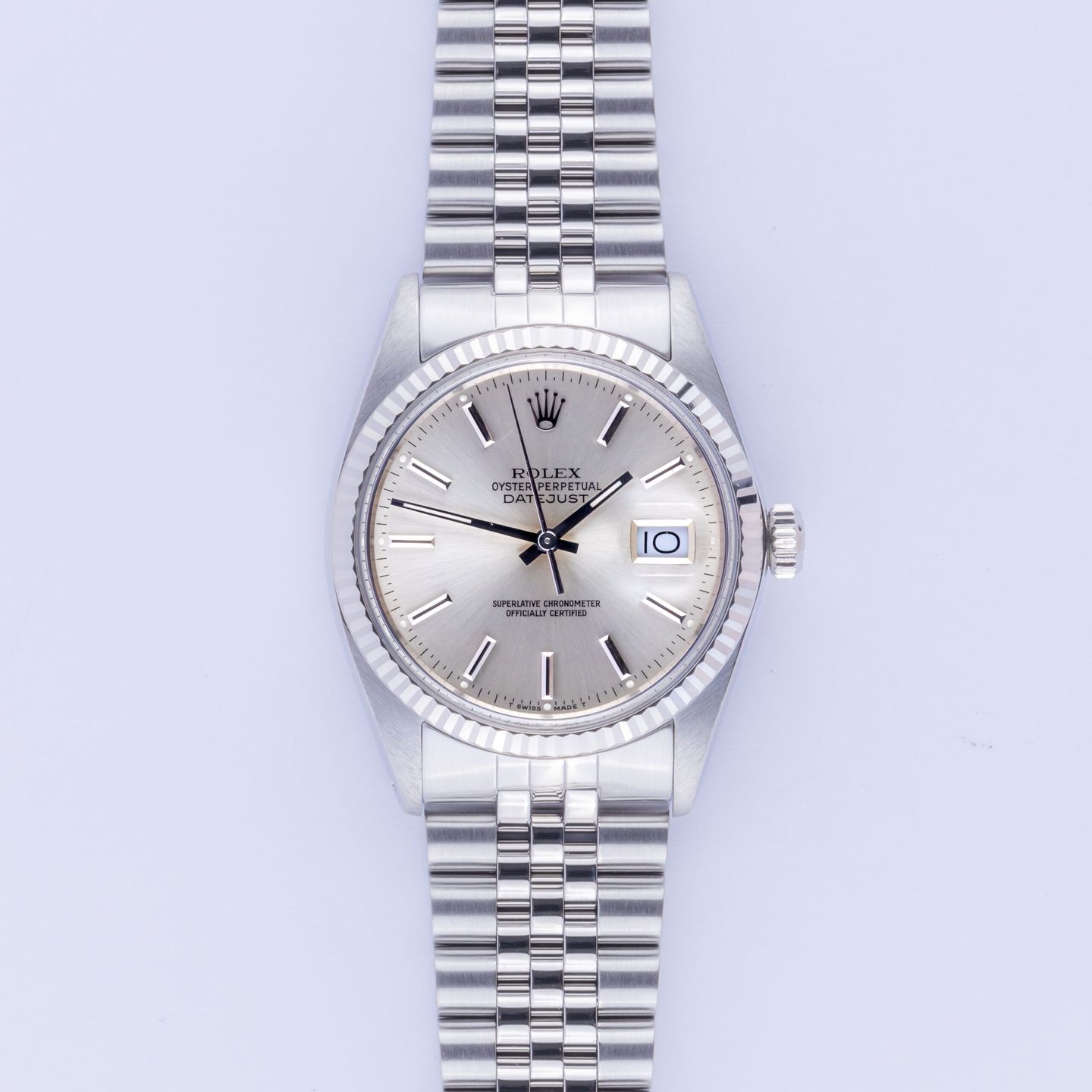 Rolex Datejust 36 16014 (1985) - Zilver wijzerplaat 36mm Staal (3/8)