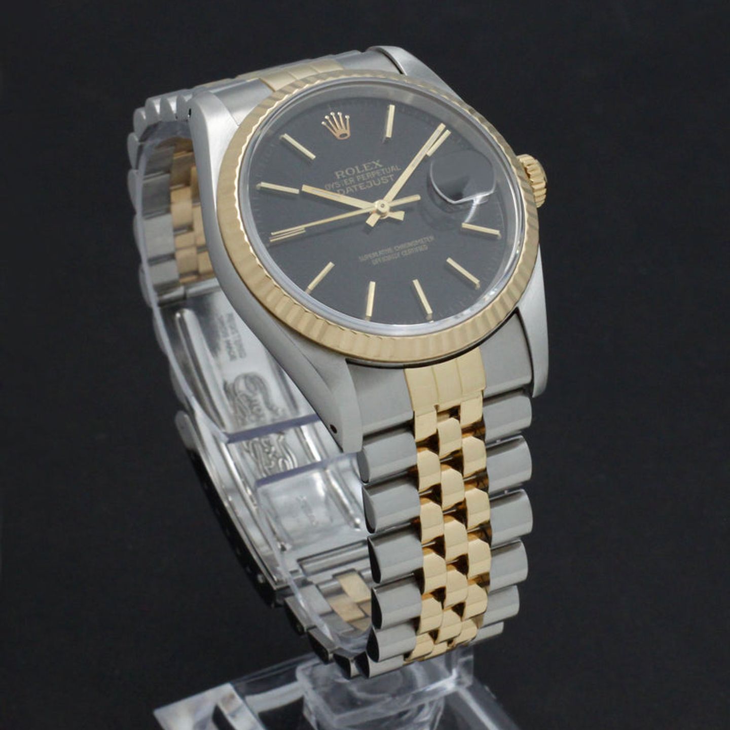 Rolex Datejust 36 16233 (1991) - Zwart wijzerplaat 36mm Goud/Staal (6/7)