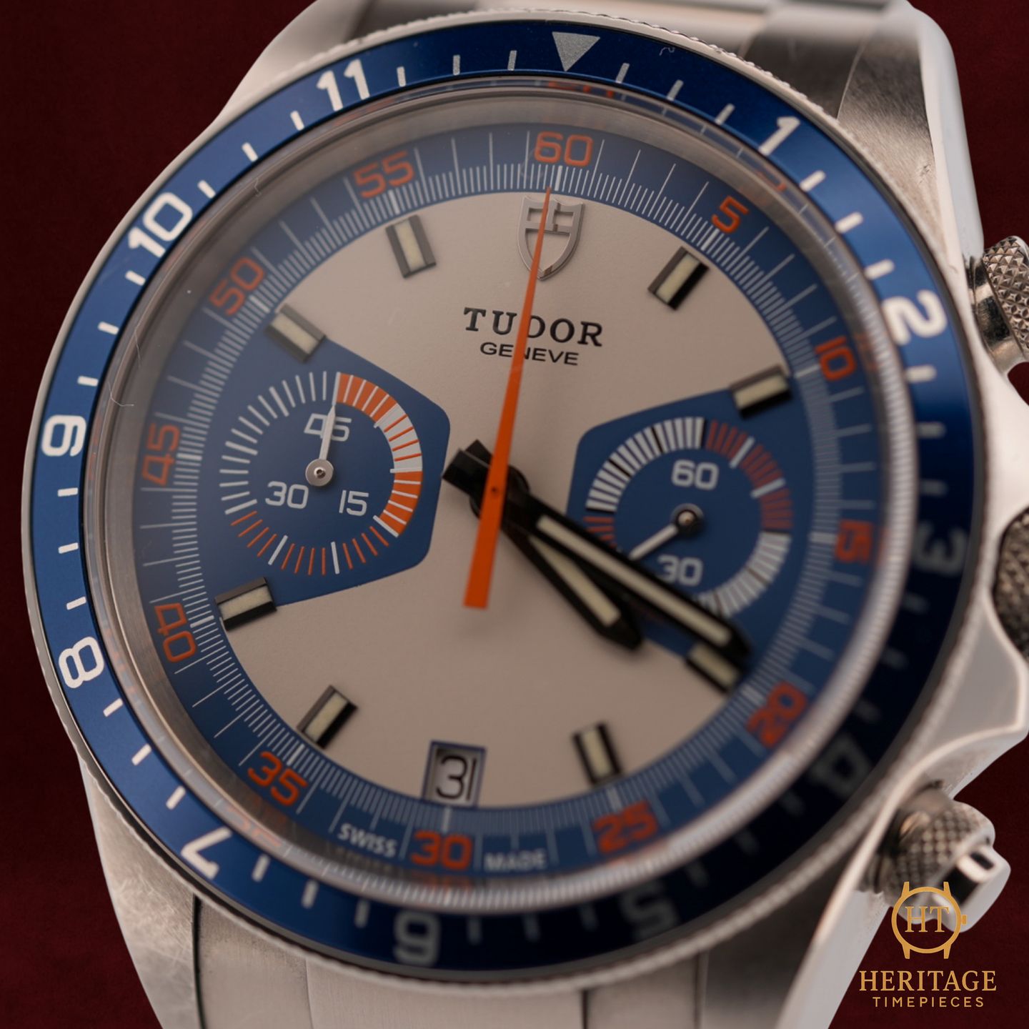 Tudor Heritage Chrono Blue 70330B (2019) - Multi-colour dial 42 mm Steel case (2/8)