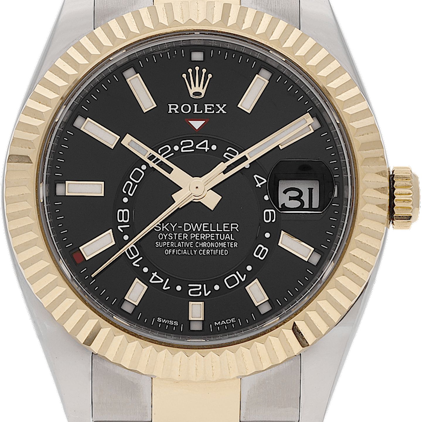 Rolex Sky-Dweller 326933 (2022) - Black dial 42 mm Gold/Steel case (2/5)